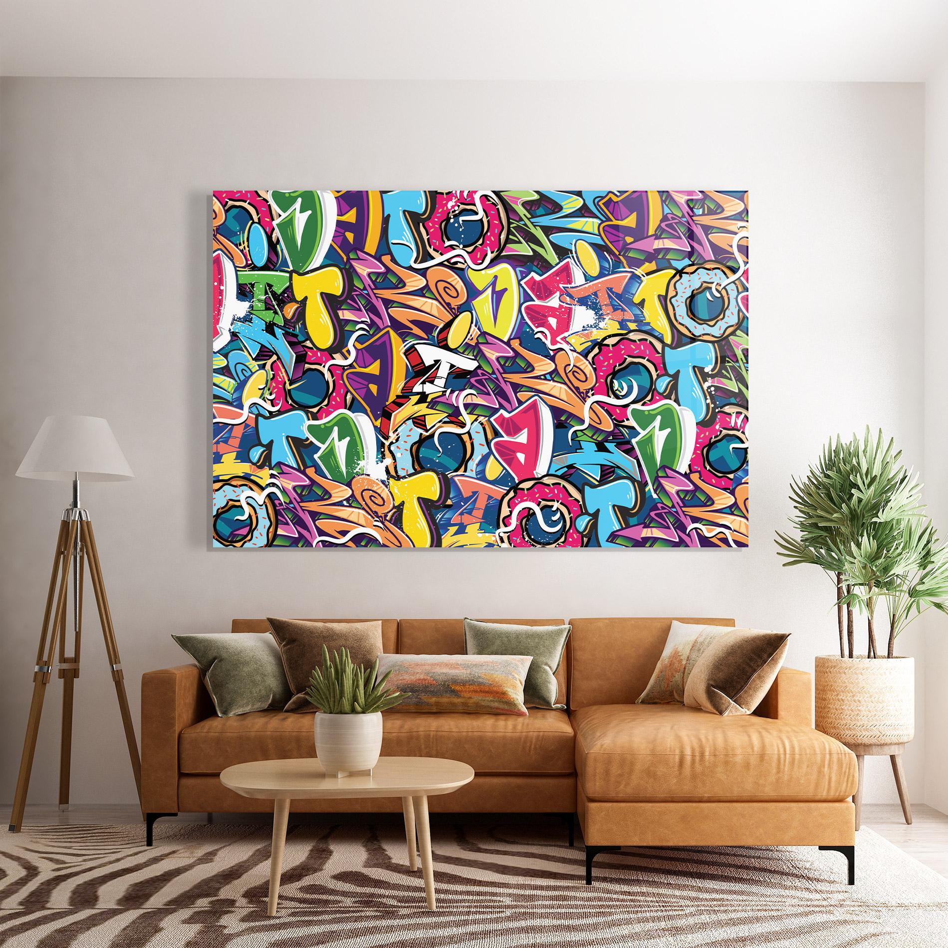 Tablou Sticla Graffiti Letters mockup 7