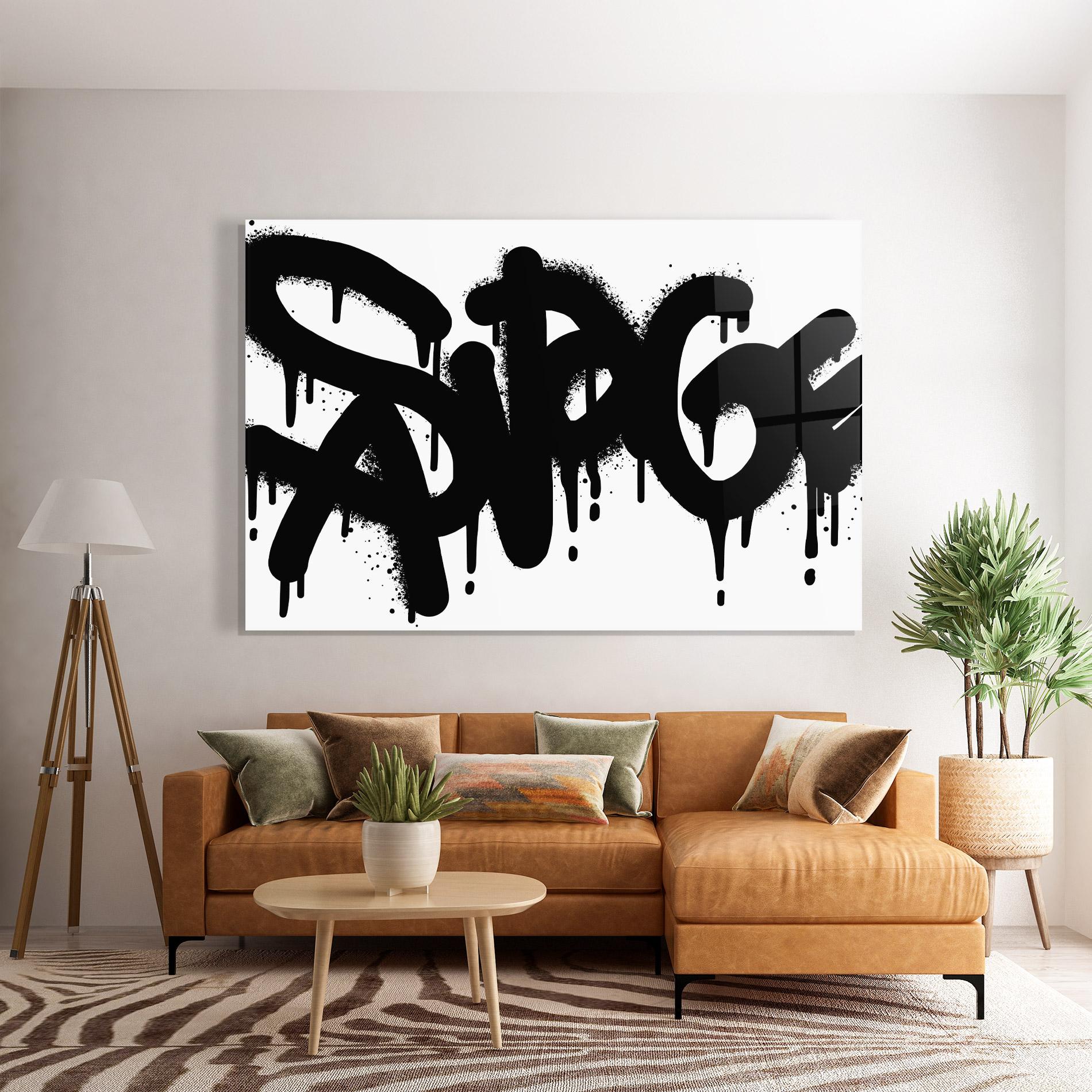Tablou Sticla Graffiti Savage mockup 7