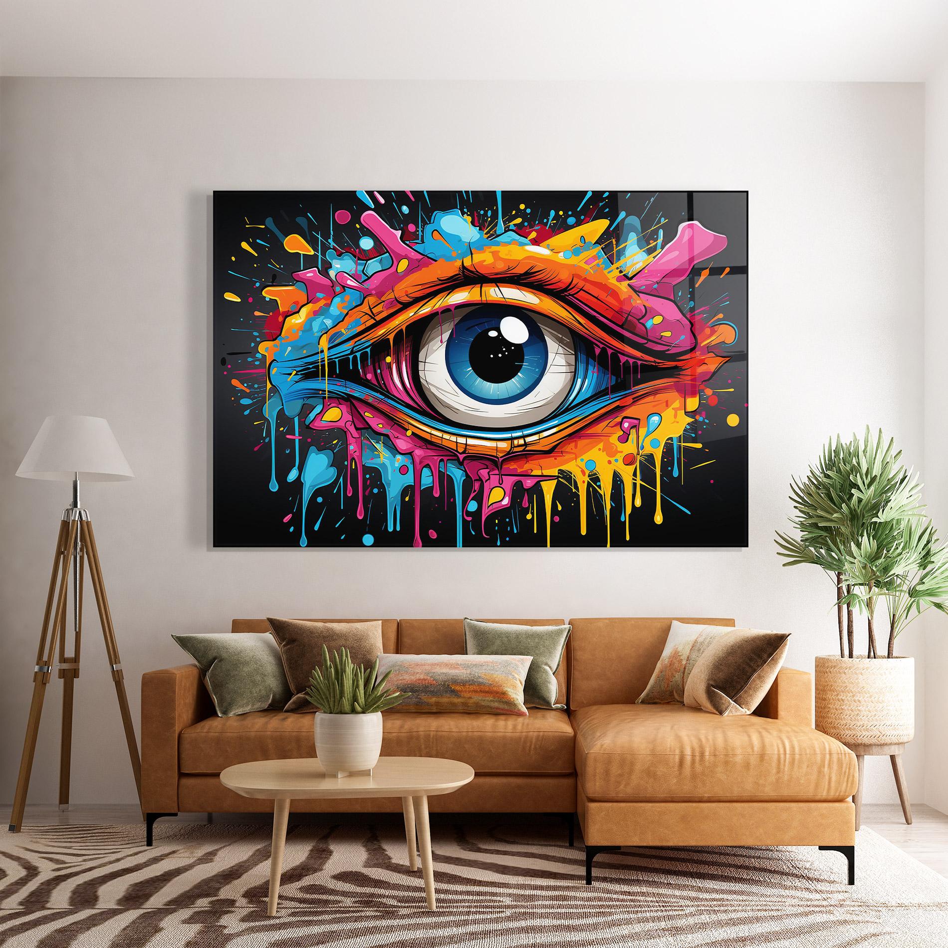 Tablou Sticla Graffitistyle Eye mockup 7