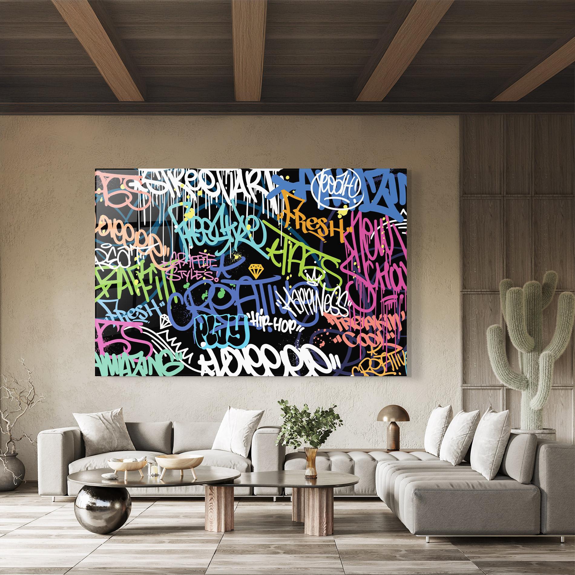 Tablou Sticla Colorful Tags mockup 8