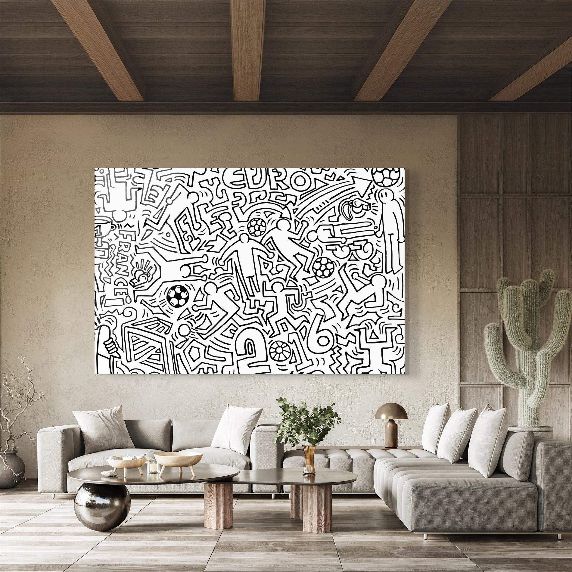 Tablou Sticla Football Drawing mockup 8