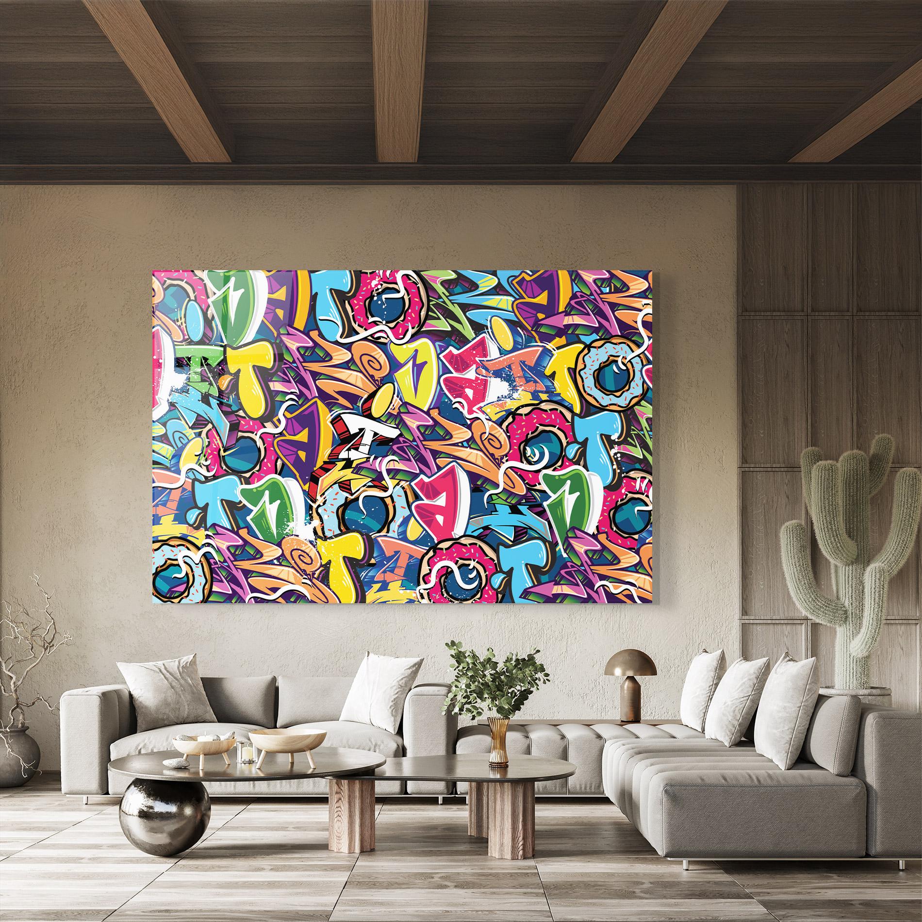 Tablou Sticla Graffiti Letters mockup 8