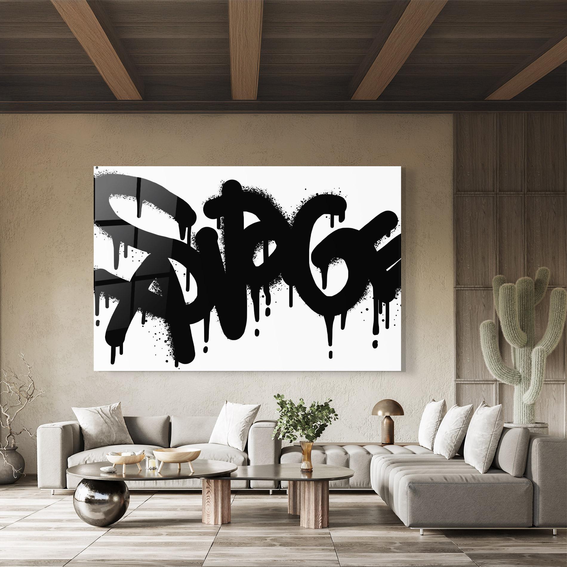 Tablou Sticla Graffiti Savage mockup 8