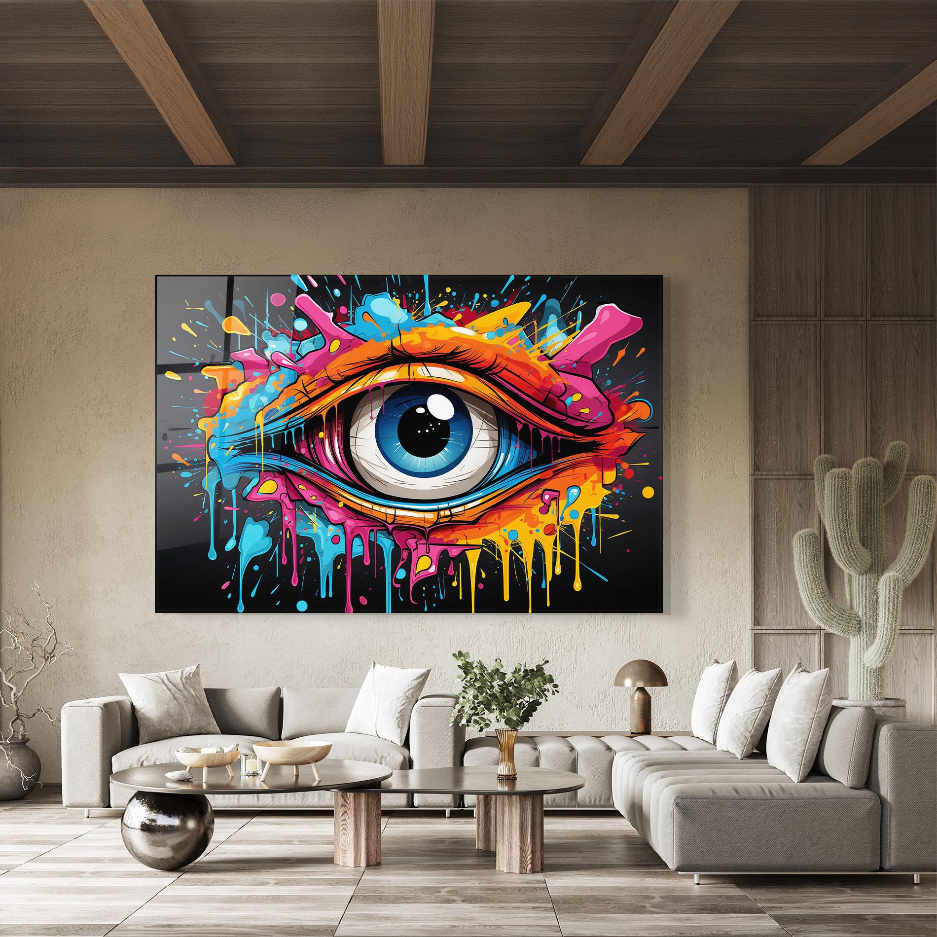 Tablou Sticla Graffitistyle Eye mockup 8