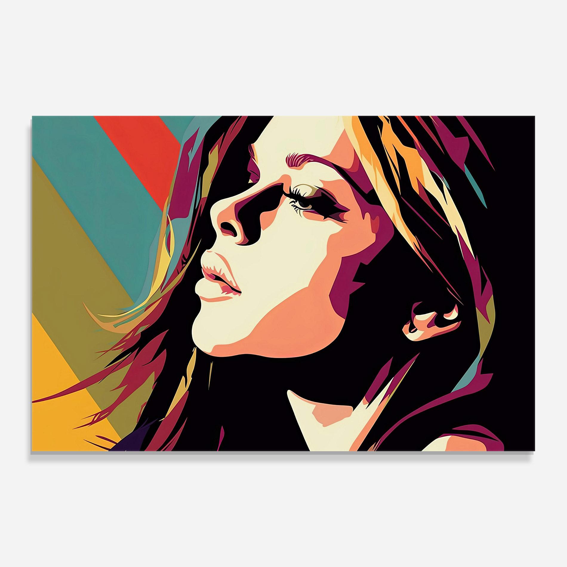 Tablou Sticla Cream Pop Art mockup 0