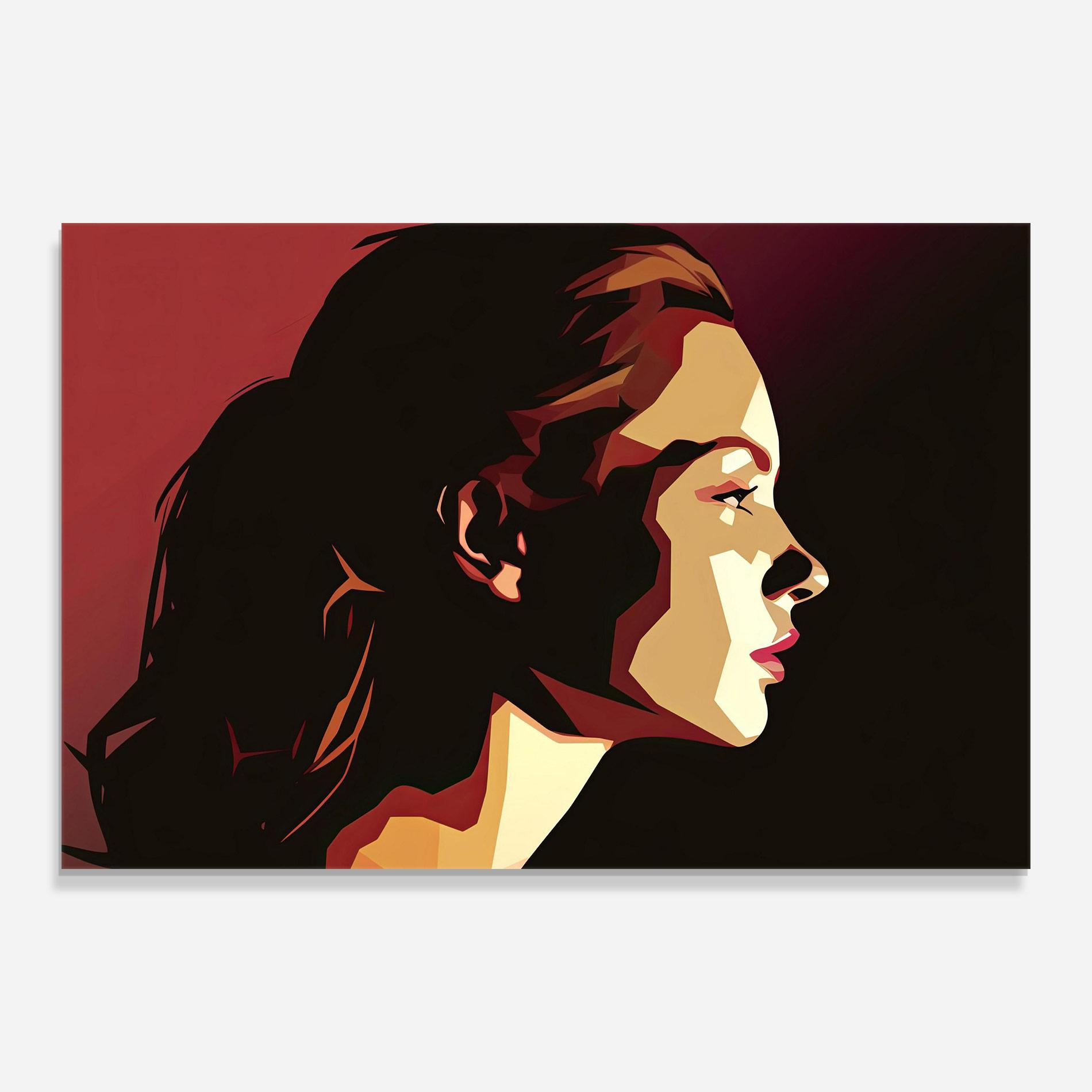 Tablou Sticla Cream Red Pop Art mockup 0