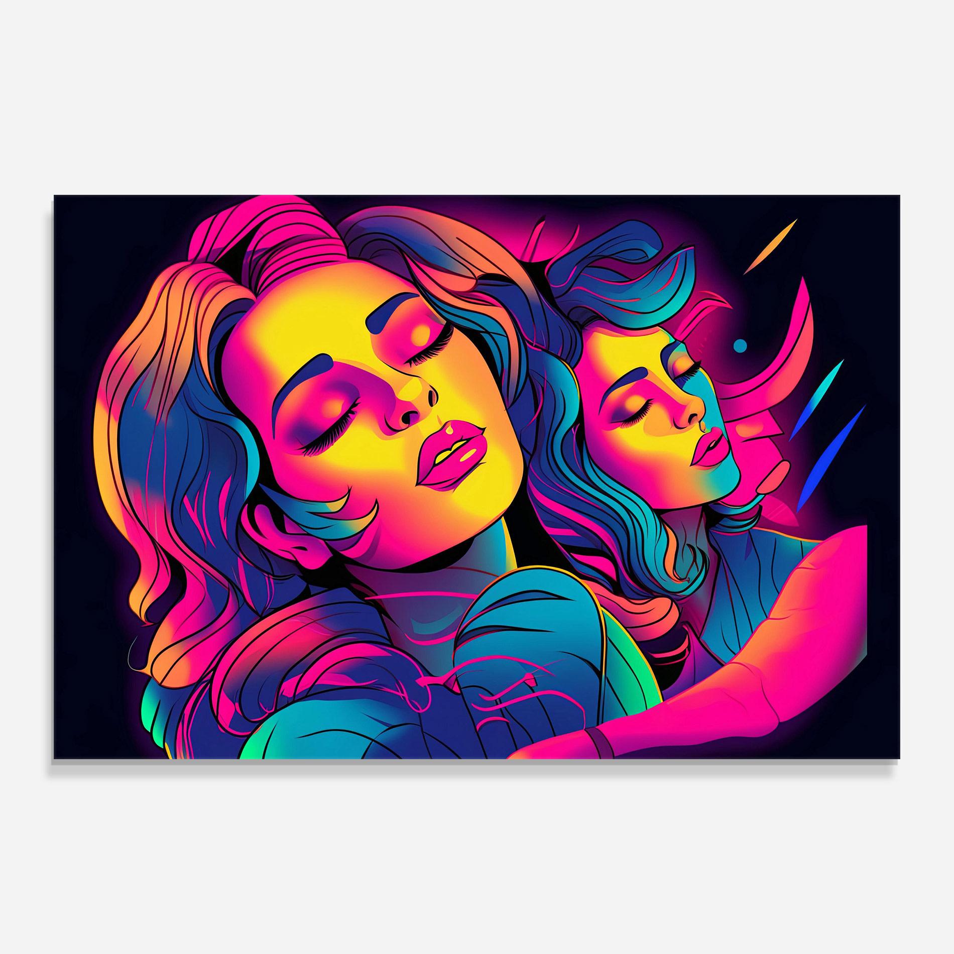 Tablou Sticla Glowing Pop Woman mockup 0