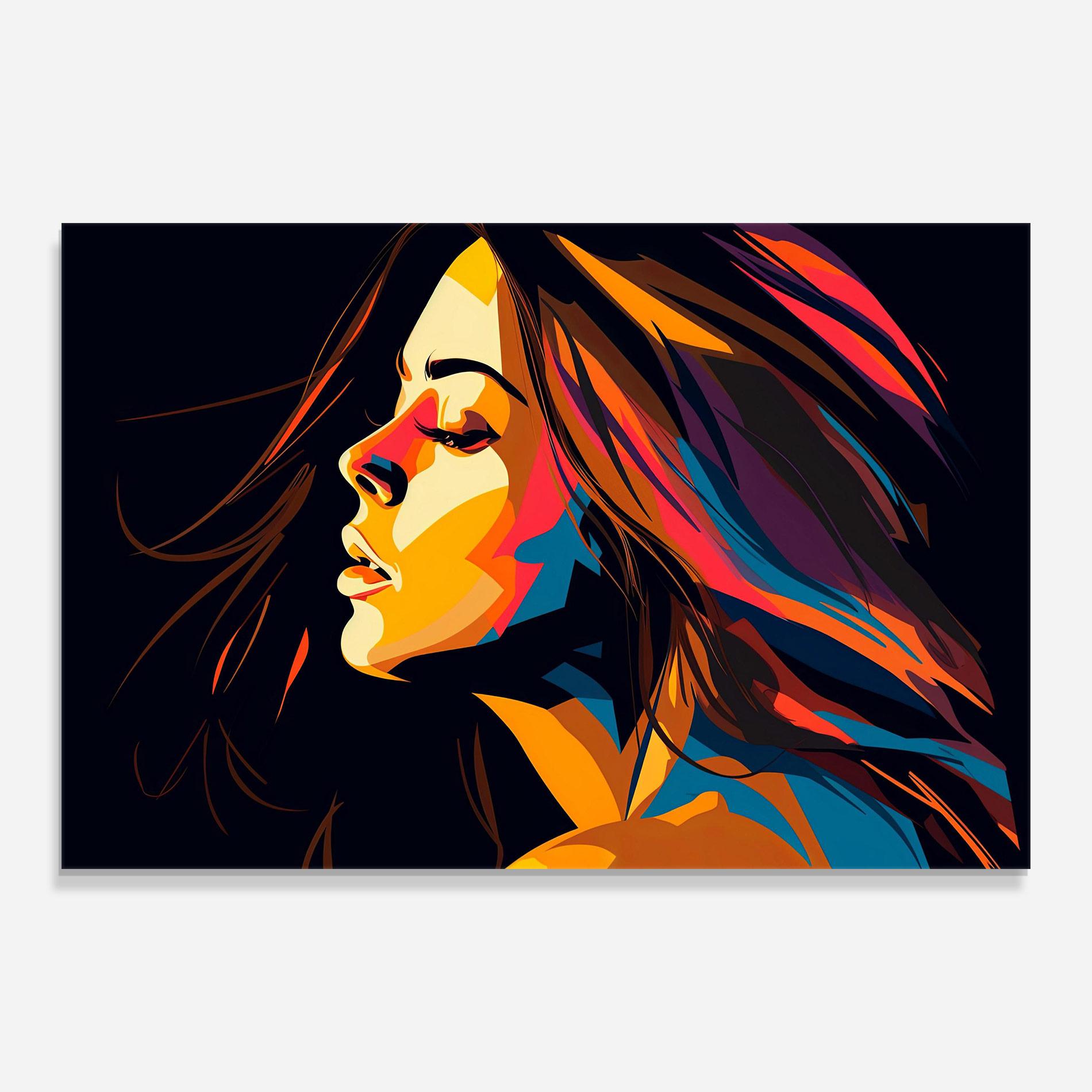 Tablou Sticla Graphical Pop Woman mockup 0