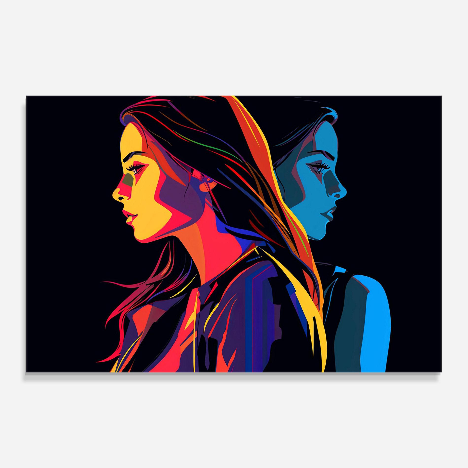 Tablou Sticla Minimalist Pop Female mockup 0