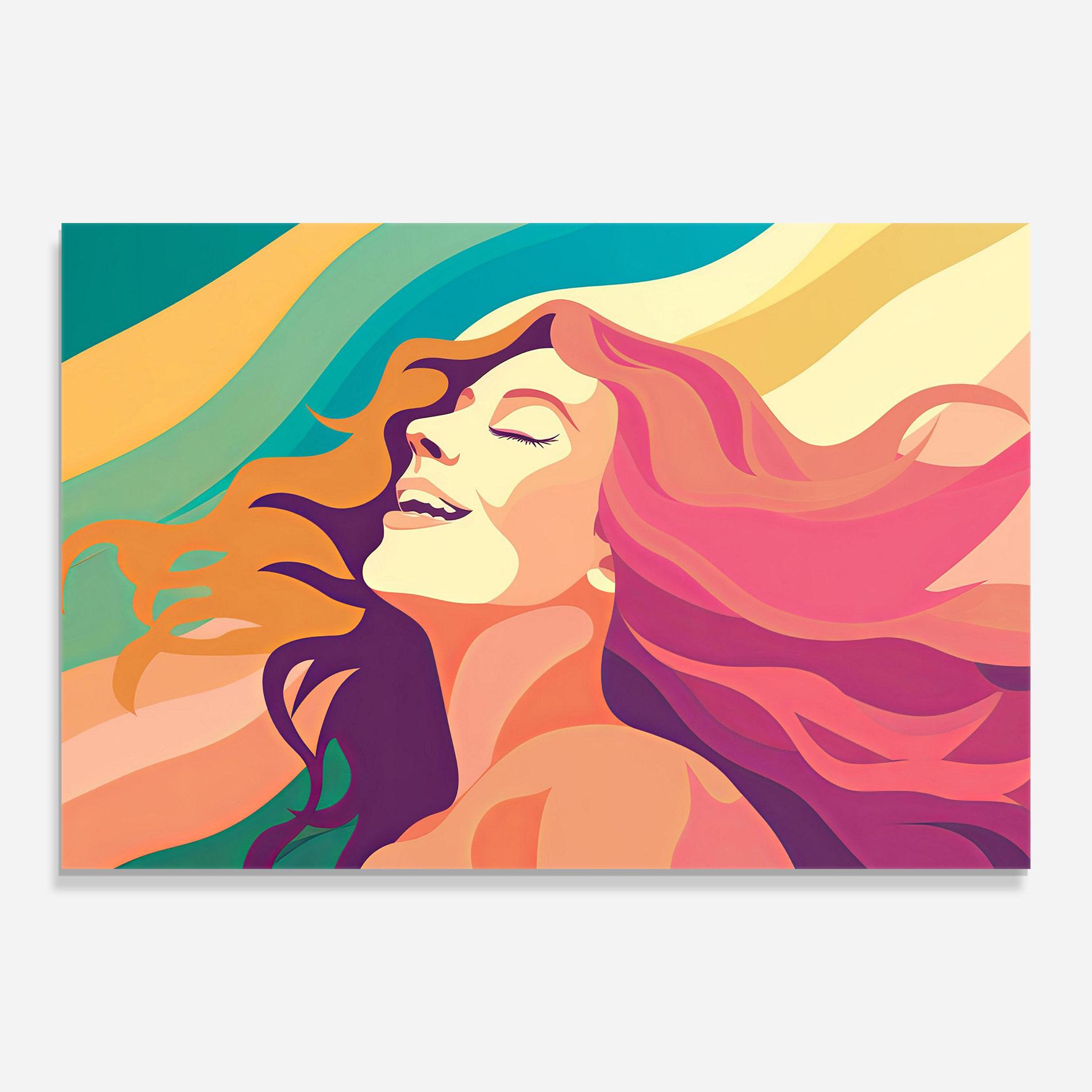 Tablou Sticla Pink Pop Hair mockup 0