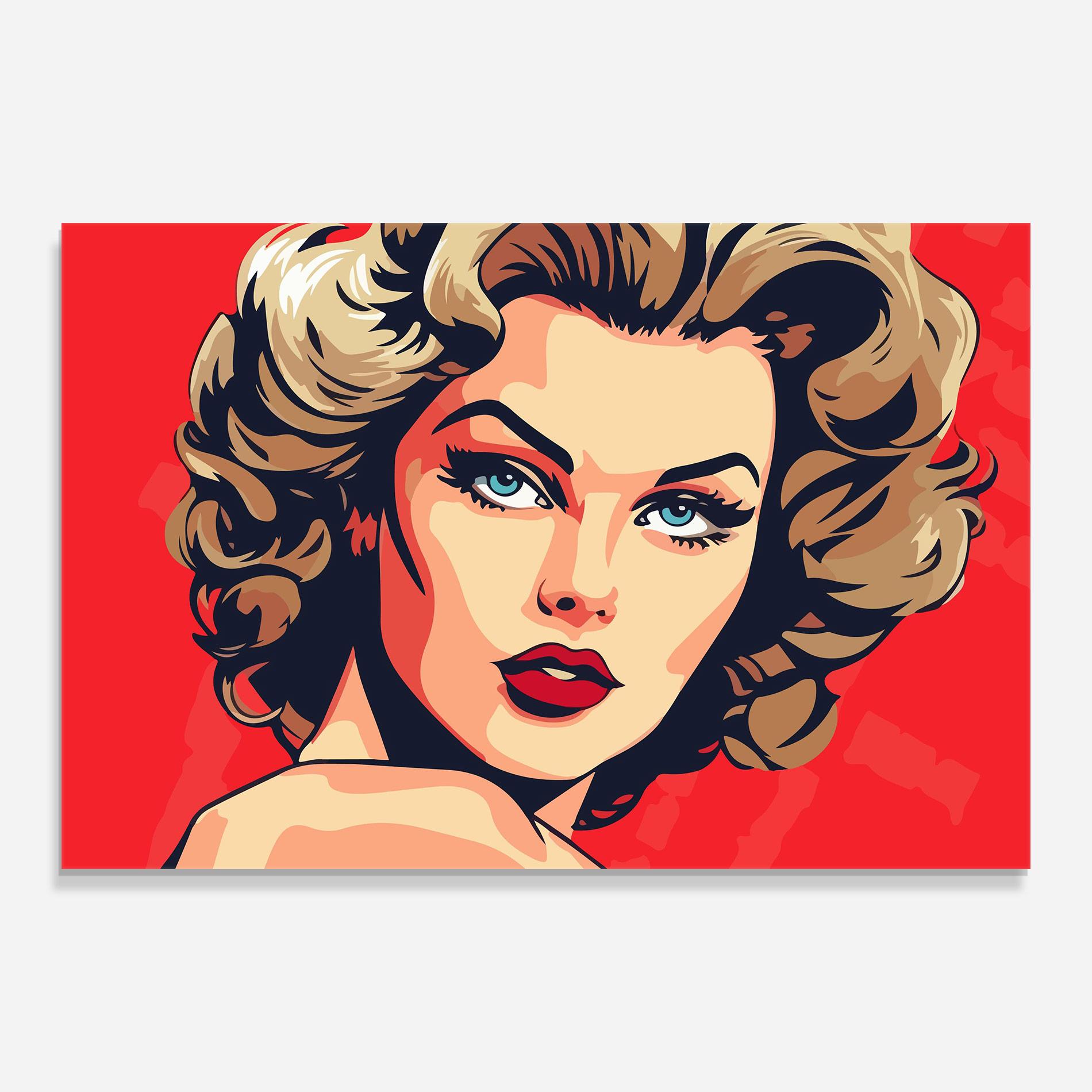 Tablou Sticla Pop Beautiful Lady mockup 0