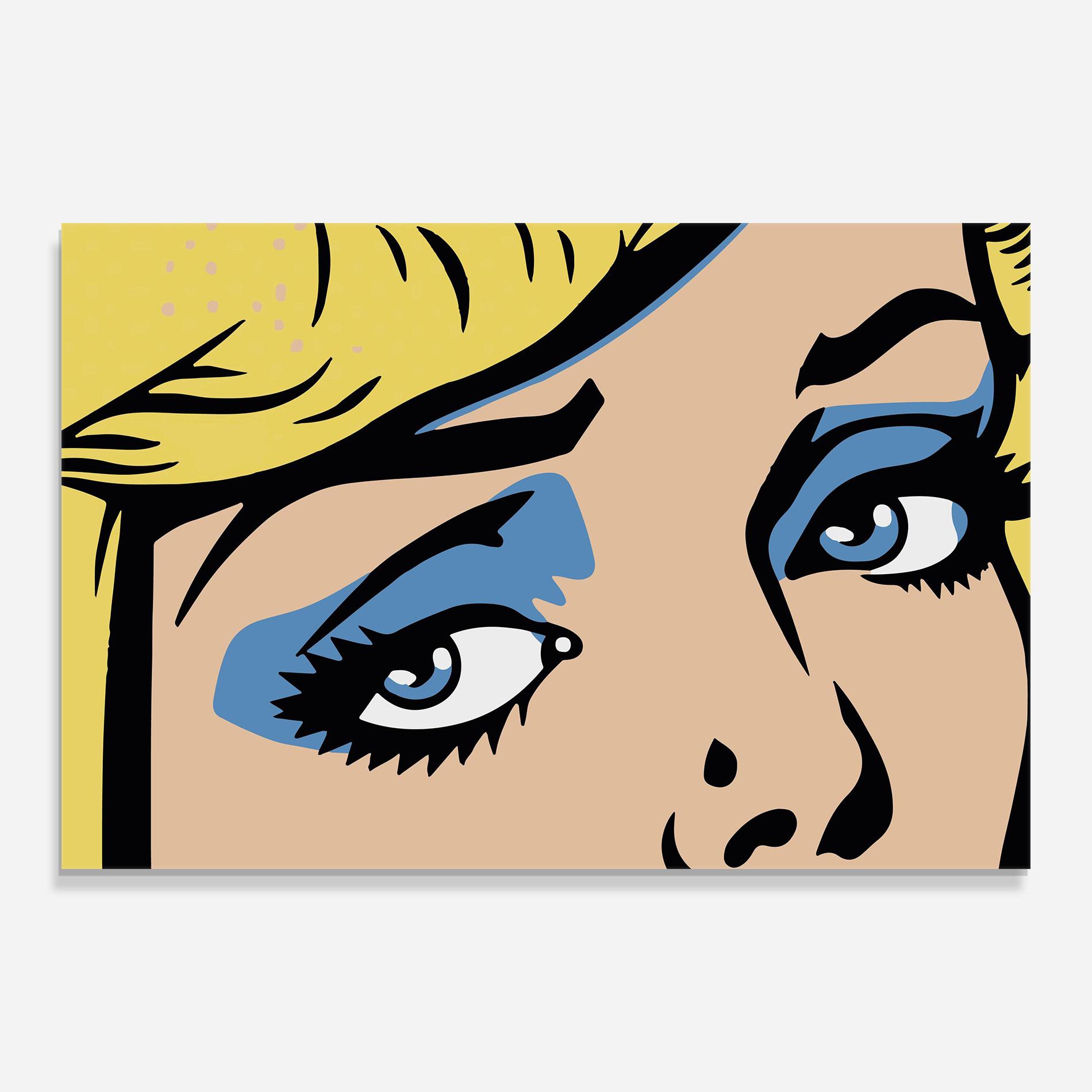 Tablou Sticla Pop Blue Makeup mockup 0