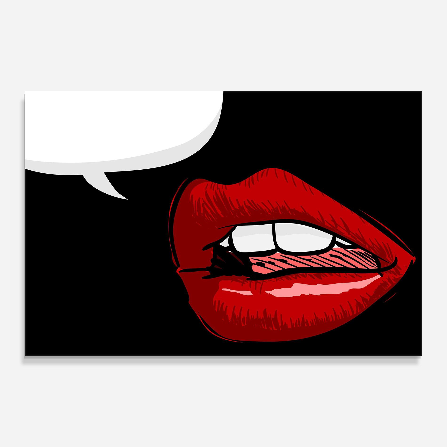 Tablou Sticla Pop Red Lips mockup 0