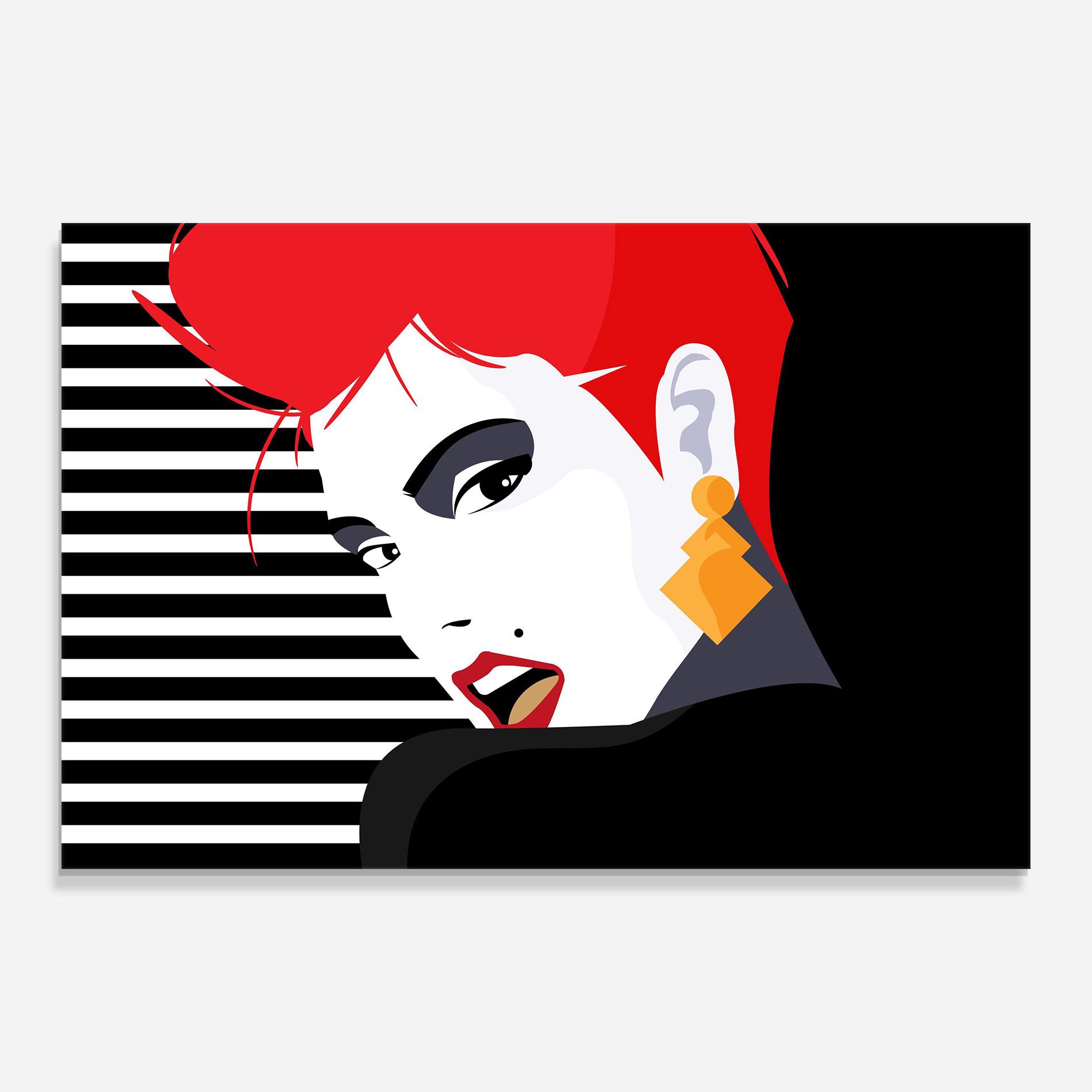 Tablou Sticla Red Pop Hair mockup 0