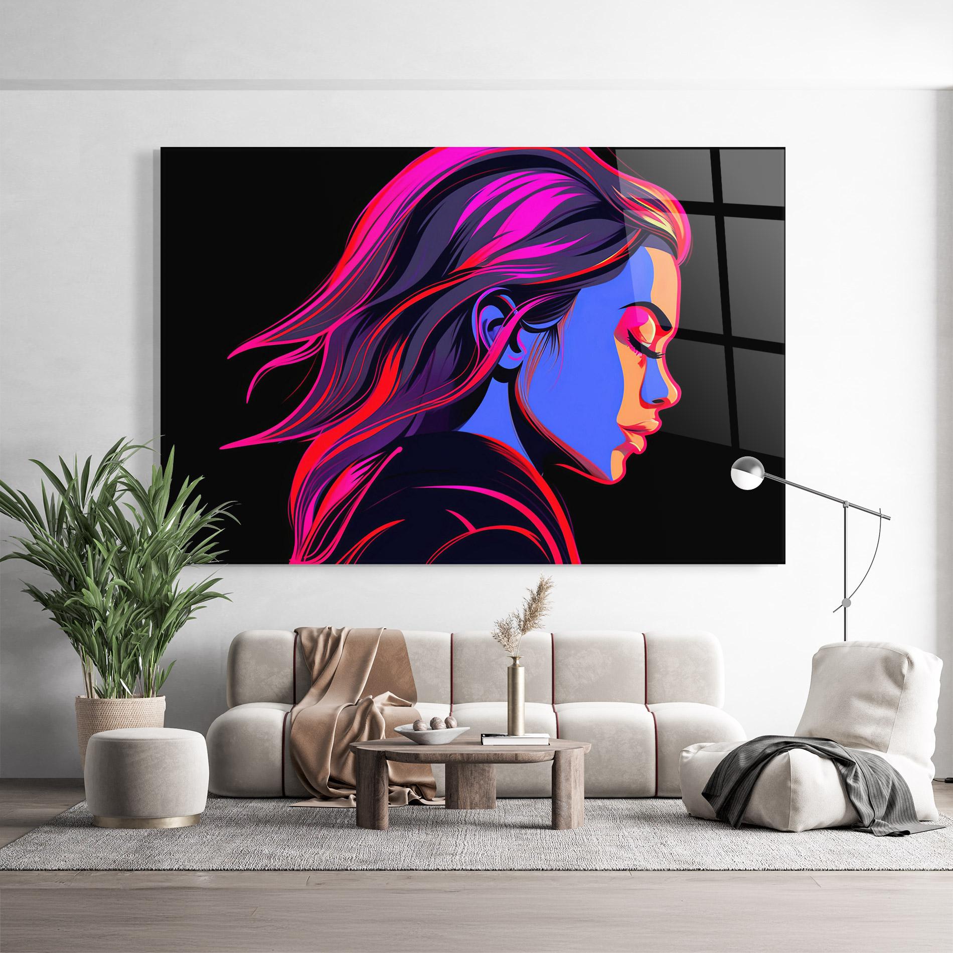 Tablou Sticla Blue Cream Pop Art mockup 9