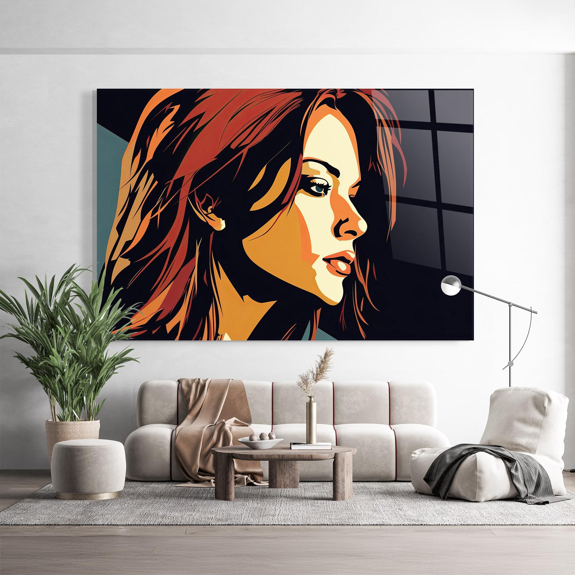 Tablou Sticla Brown Pop Hair mockup 9