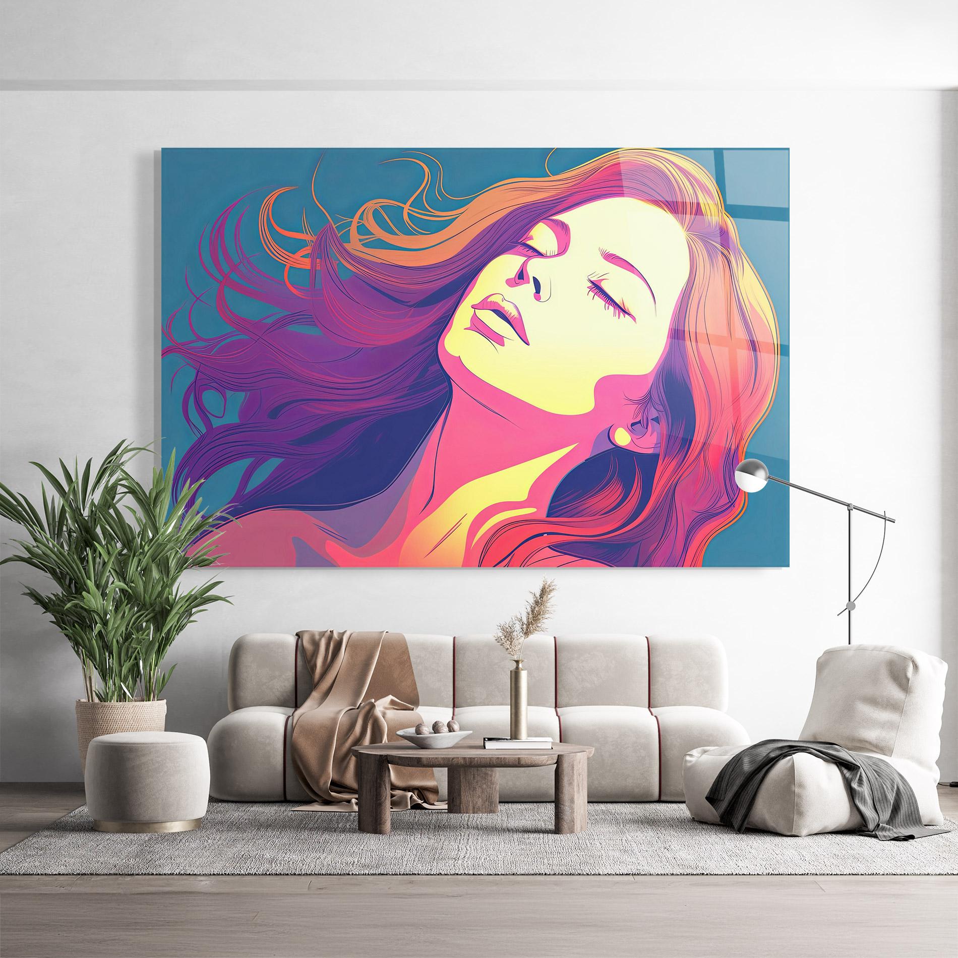 Tablou Sticla Long Pop Hair mockup 9