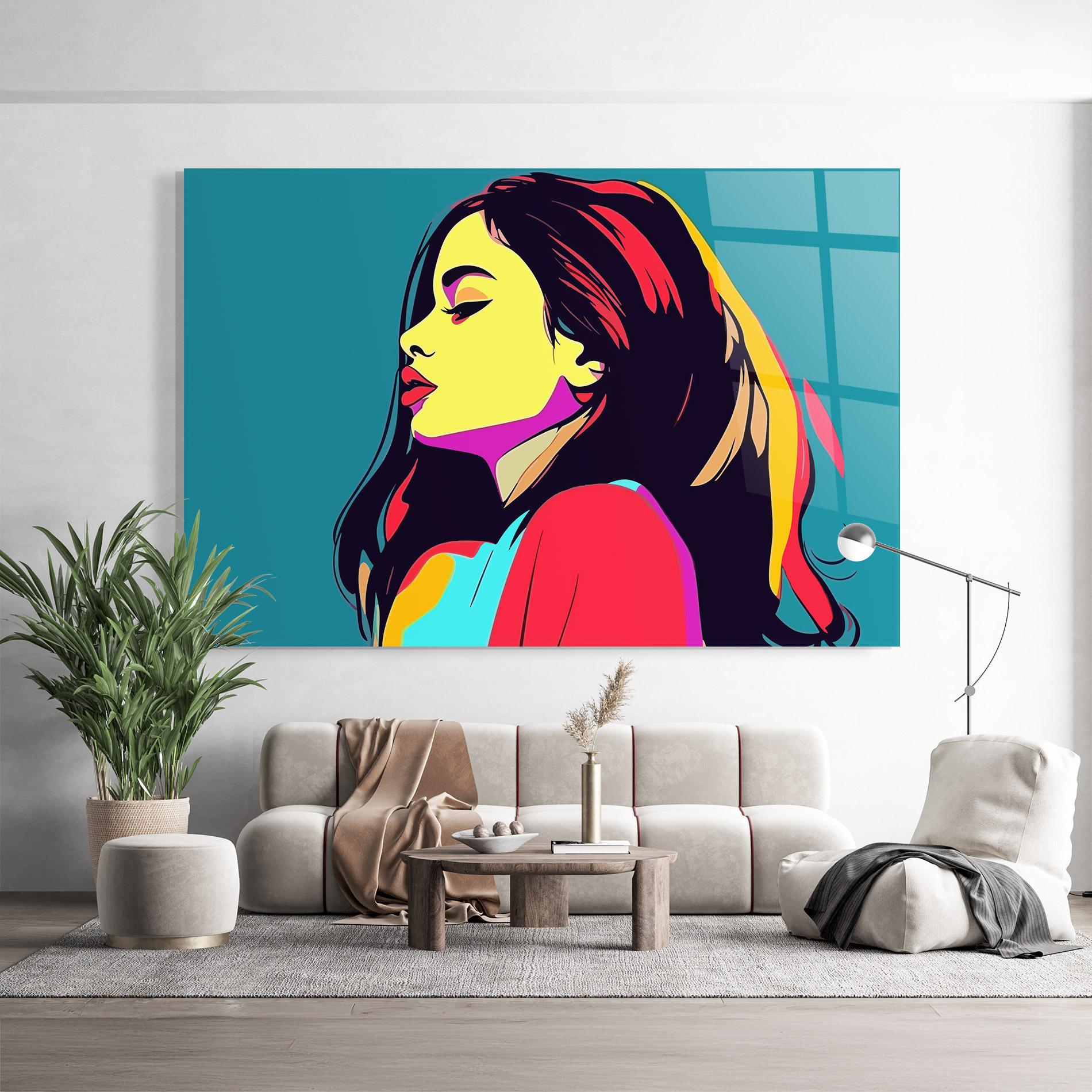 Tablou Sticla Pop Art Woman mockup 9