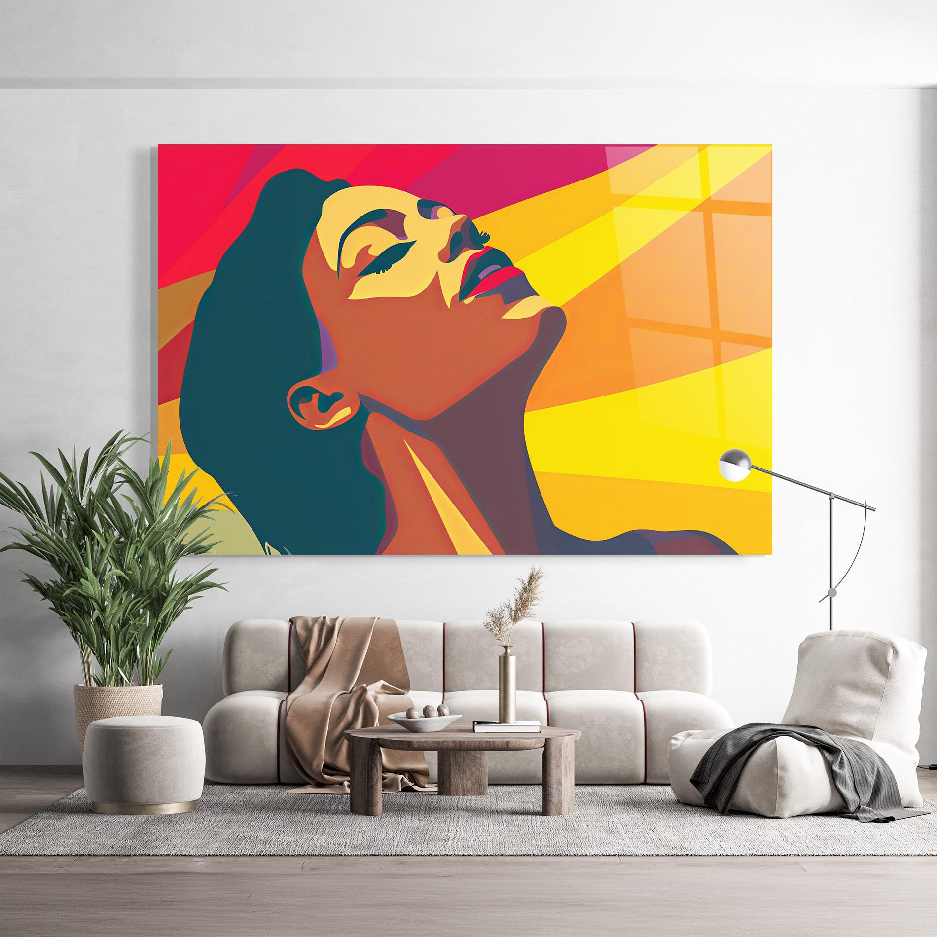 Tablou Sticla Pop Female Color mockup 9