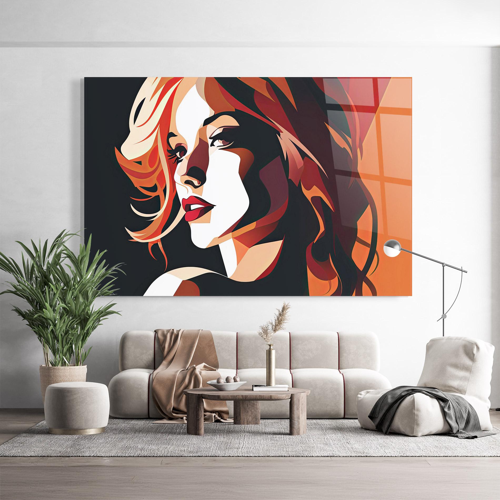 Tablou Sticla Pop Lady Art mockup 9