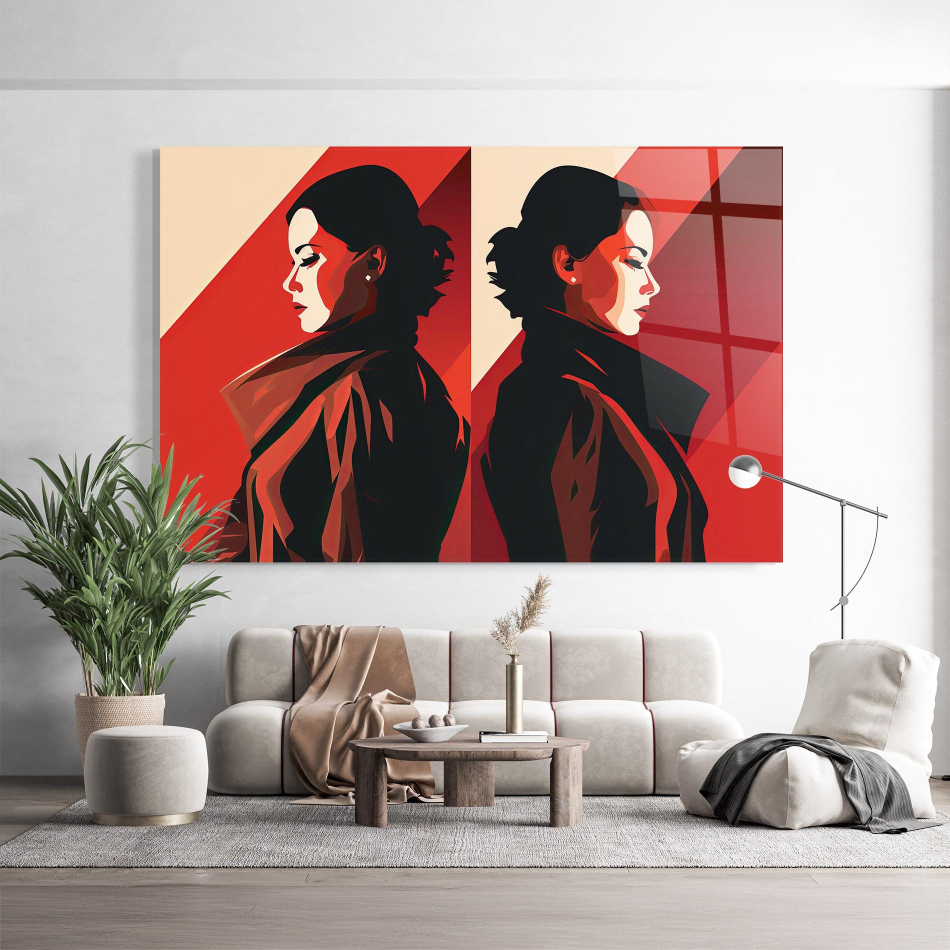 Tablou Sticla Pop Outfit Lady mockup 9