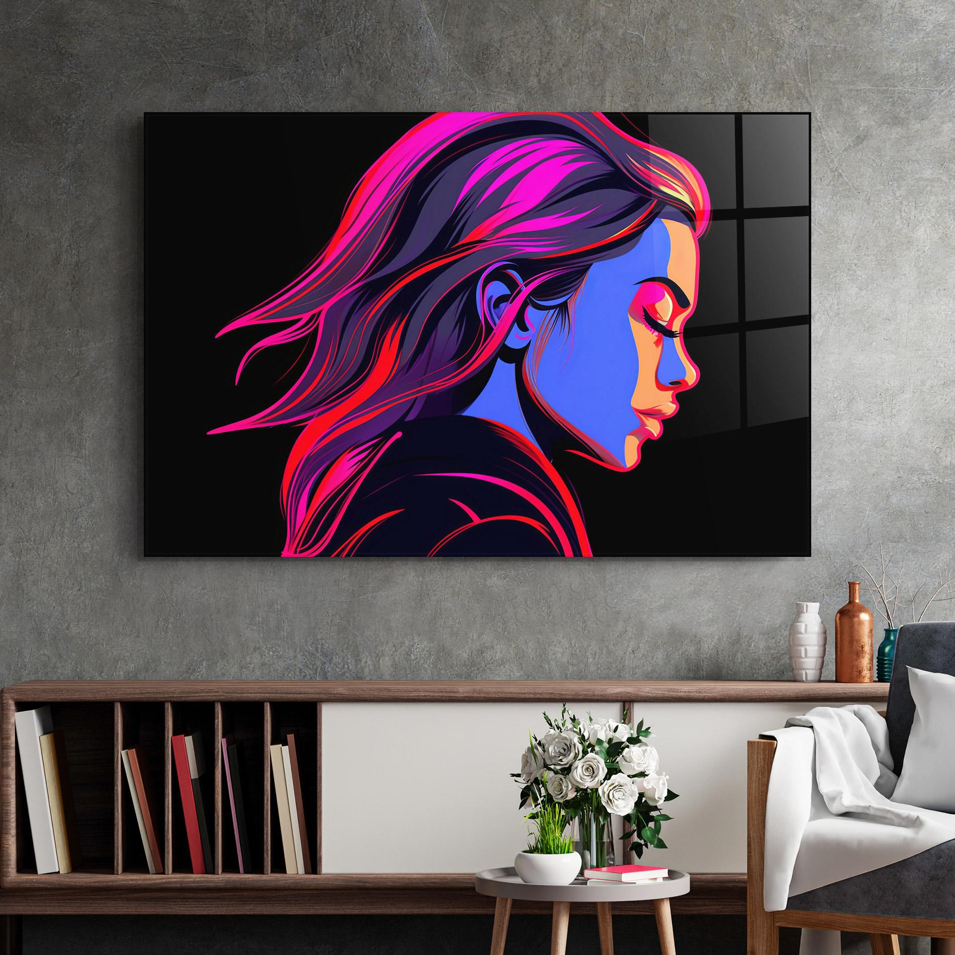 Tablou Sticla Blue Cream Pop Art mockup 2