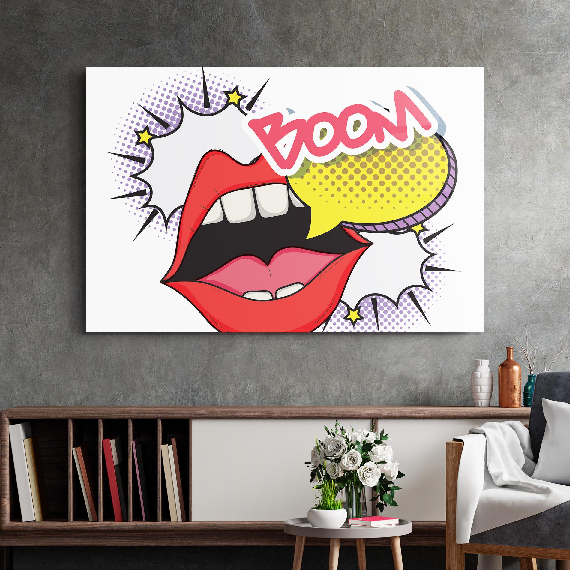 Tablou Sticla Boom Pop Art mockup 2