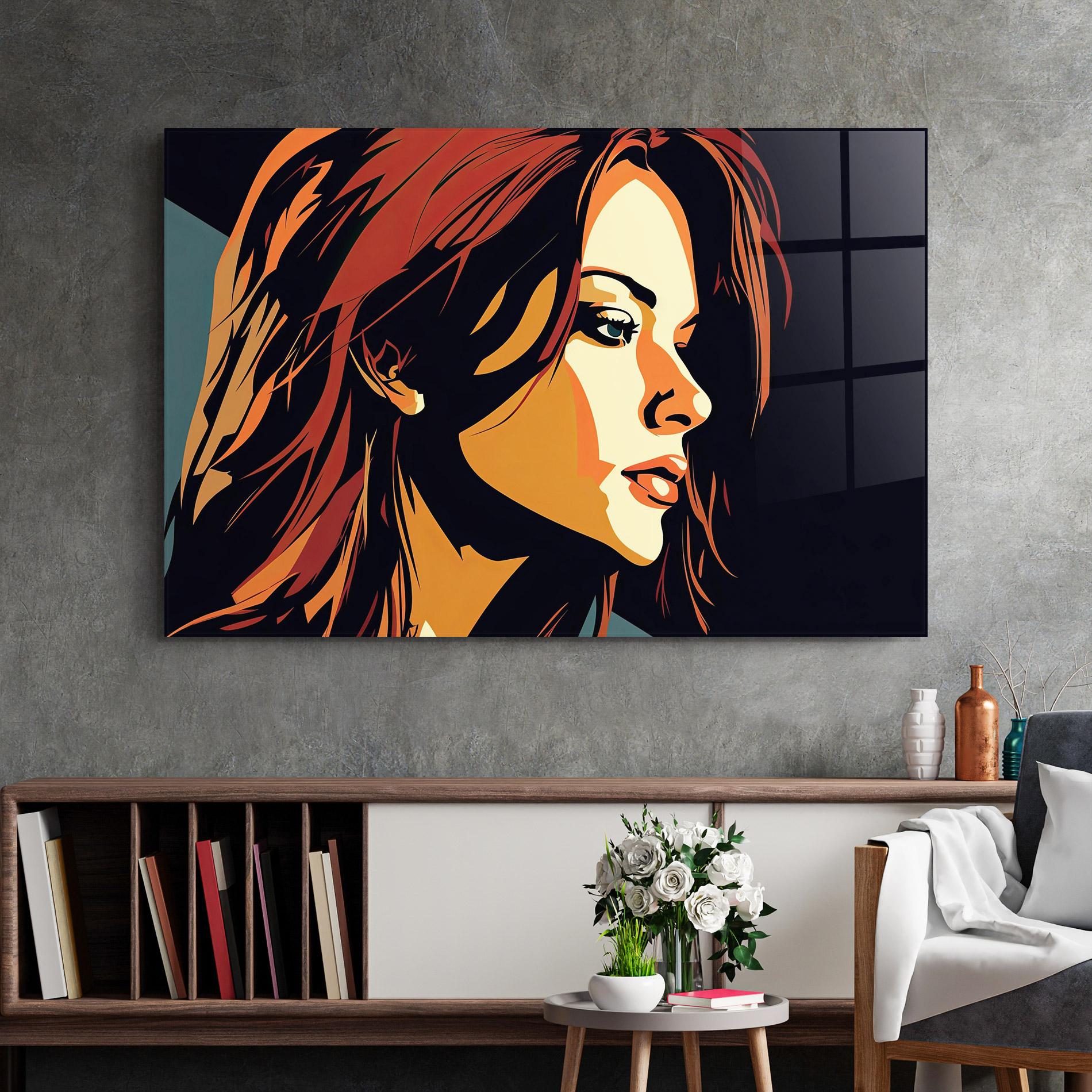 Tablou Sticla Brown Pop Hair mockup 2