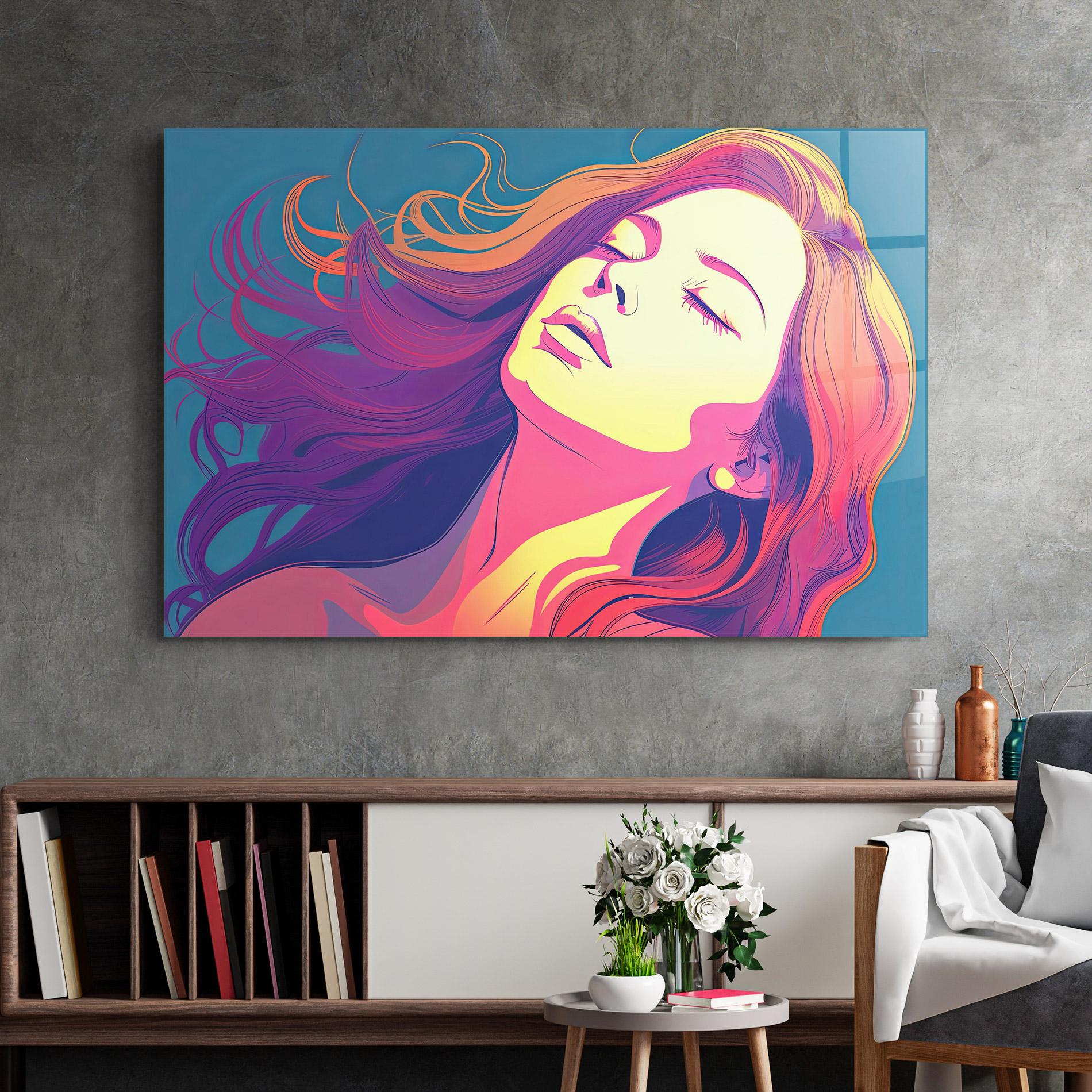 Tablou Sticla Long Pop Hair mockup 2