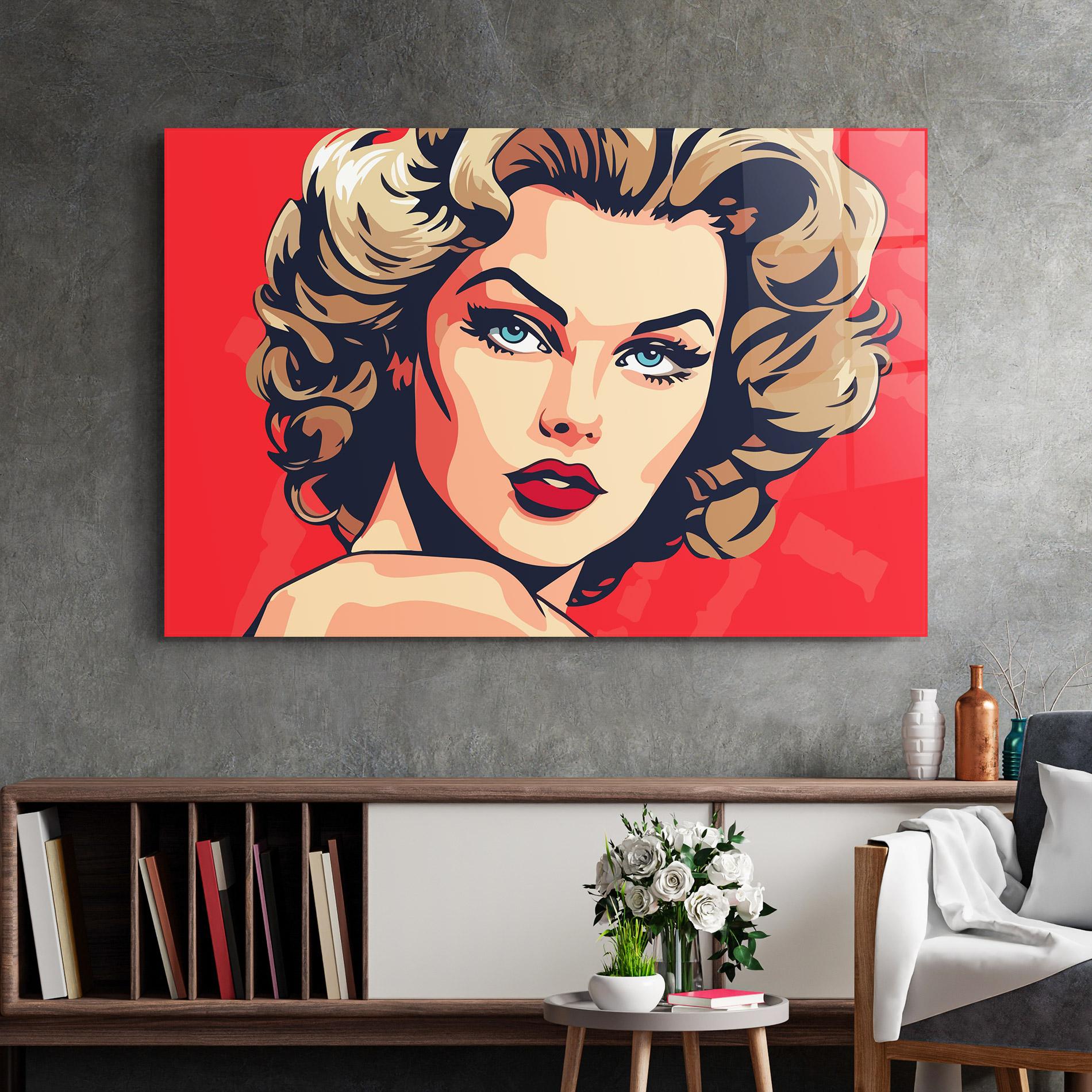 Tablou Sticla Pop Beautiful Lady mockup 2