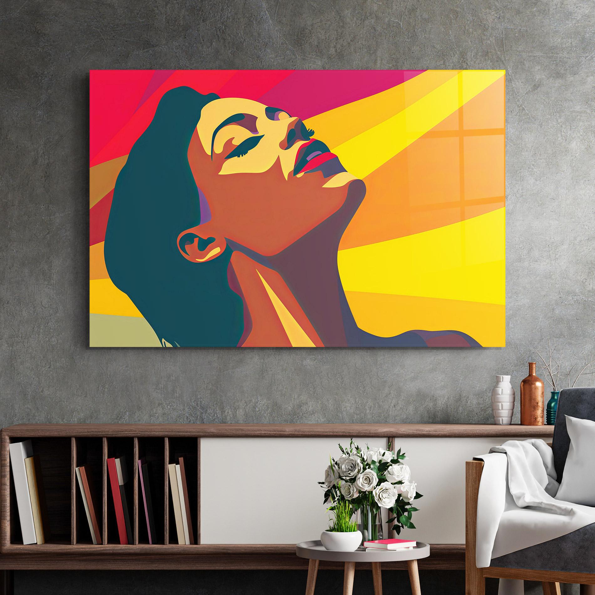 Tablou Sticla Pop Female Color mockup 2