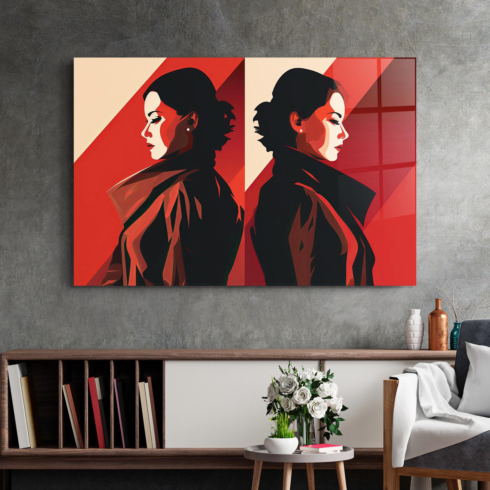 Tablou Sticla Pop Outfit Lady mockup 2