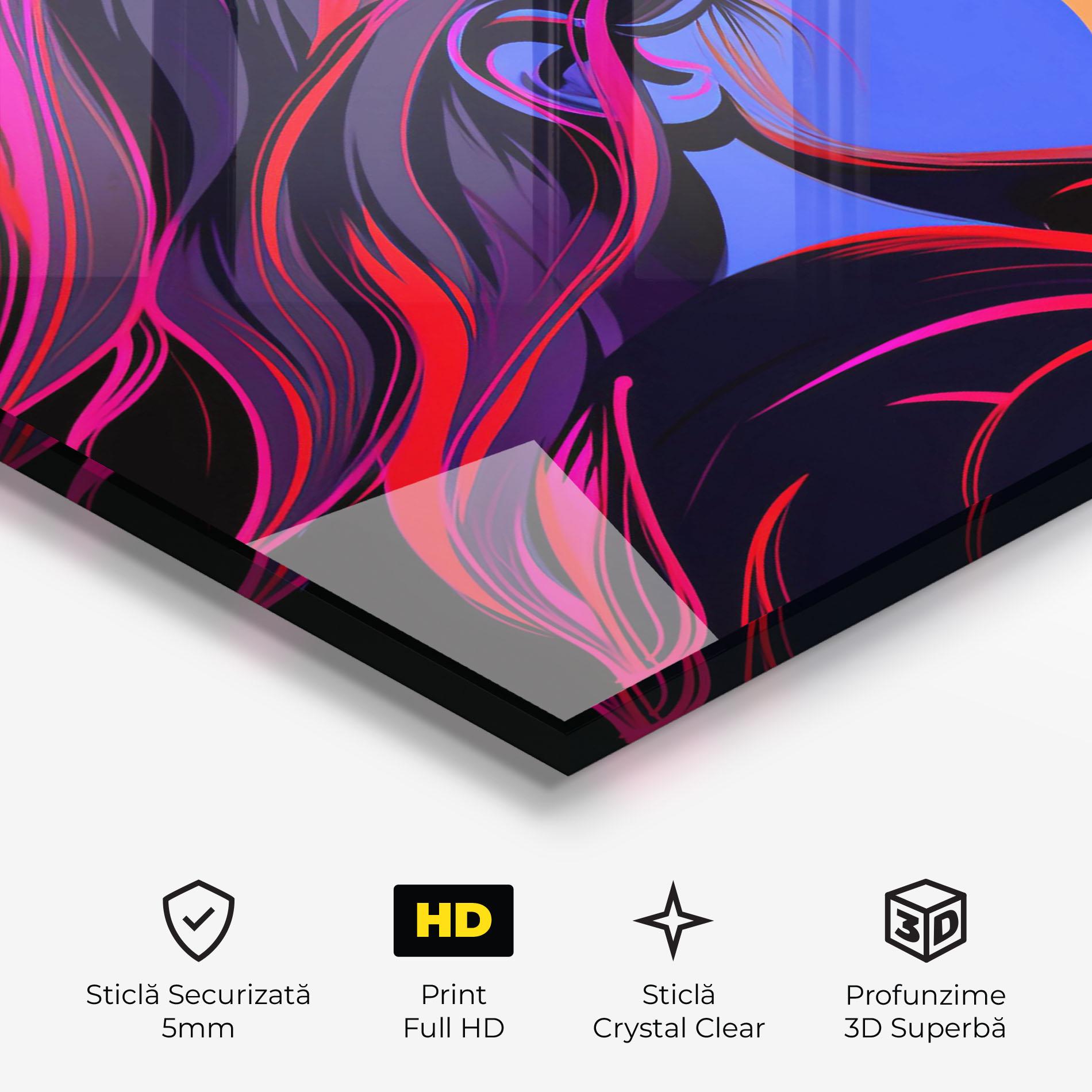 Tablou Sticla Blue Cream Pop Art mockup 3