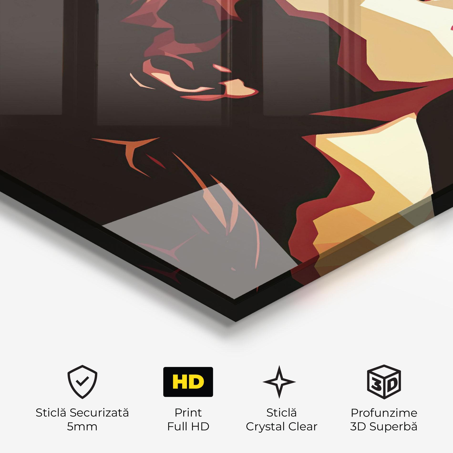 Tablou Sticla Cream Red Pop Art mockup 3