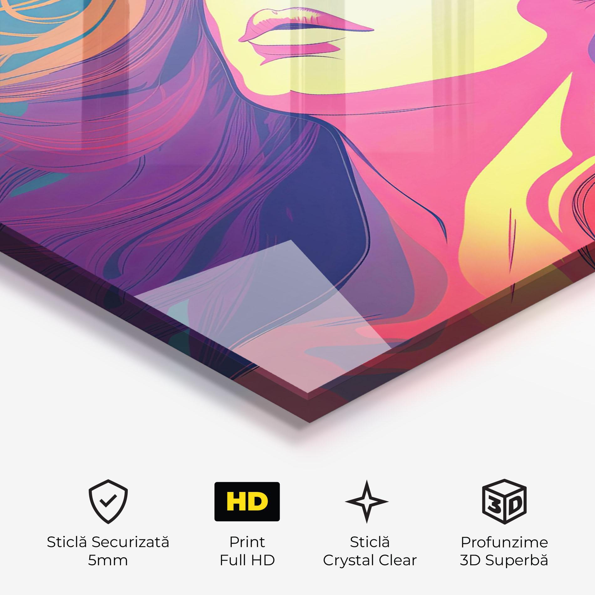 Tablou Sticla Long Pop Hair mockup 3