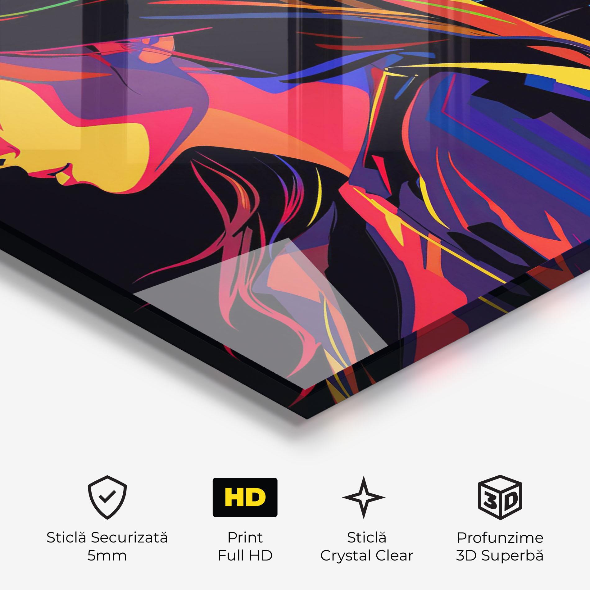 Tablou Sticla Minimalist Pop Female mockup 3