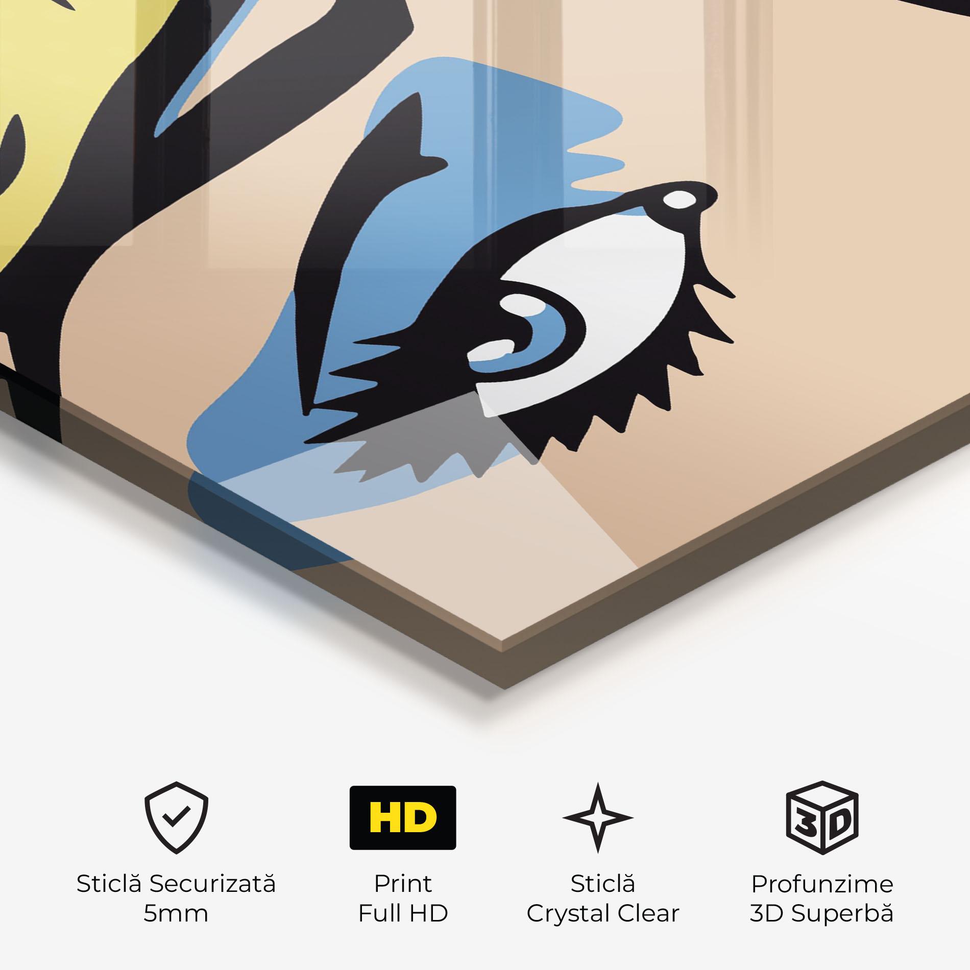 Tablou Sticla Pop Blue Makeup mockup 3