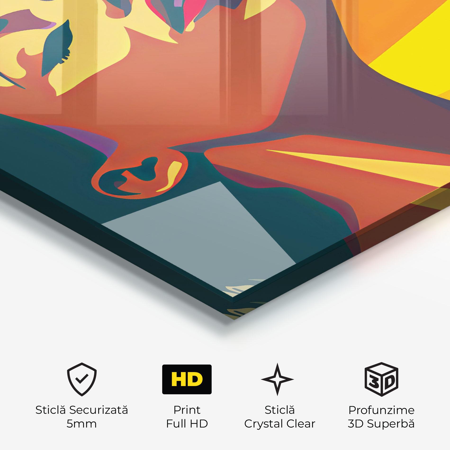 Tablou Sticla Pop Female Color mockup 3