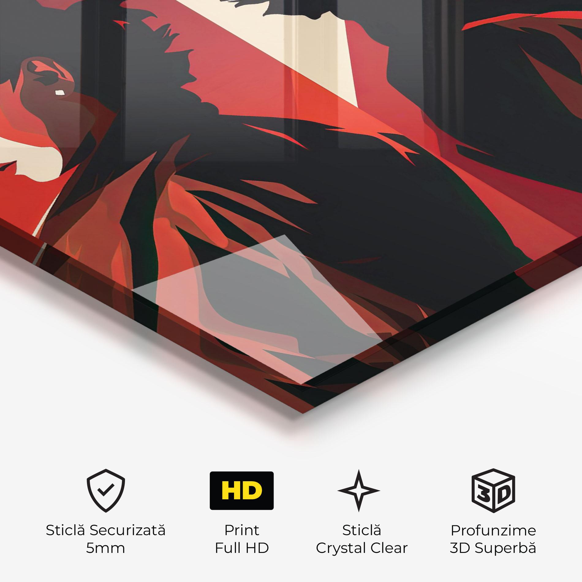 Tablou Sticla Pop Outfit Lady mockup 3