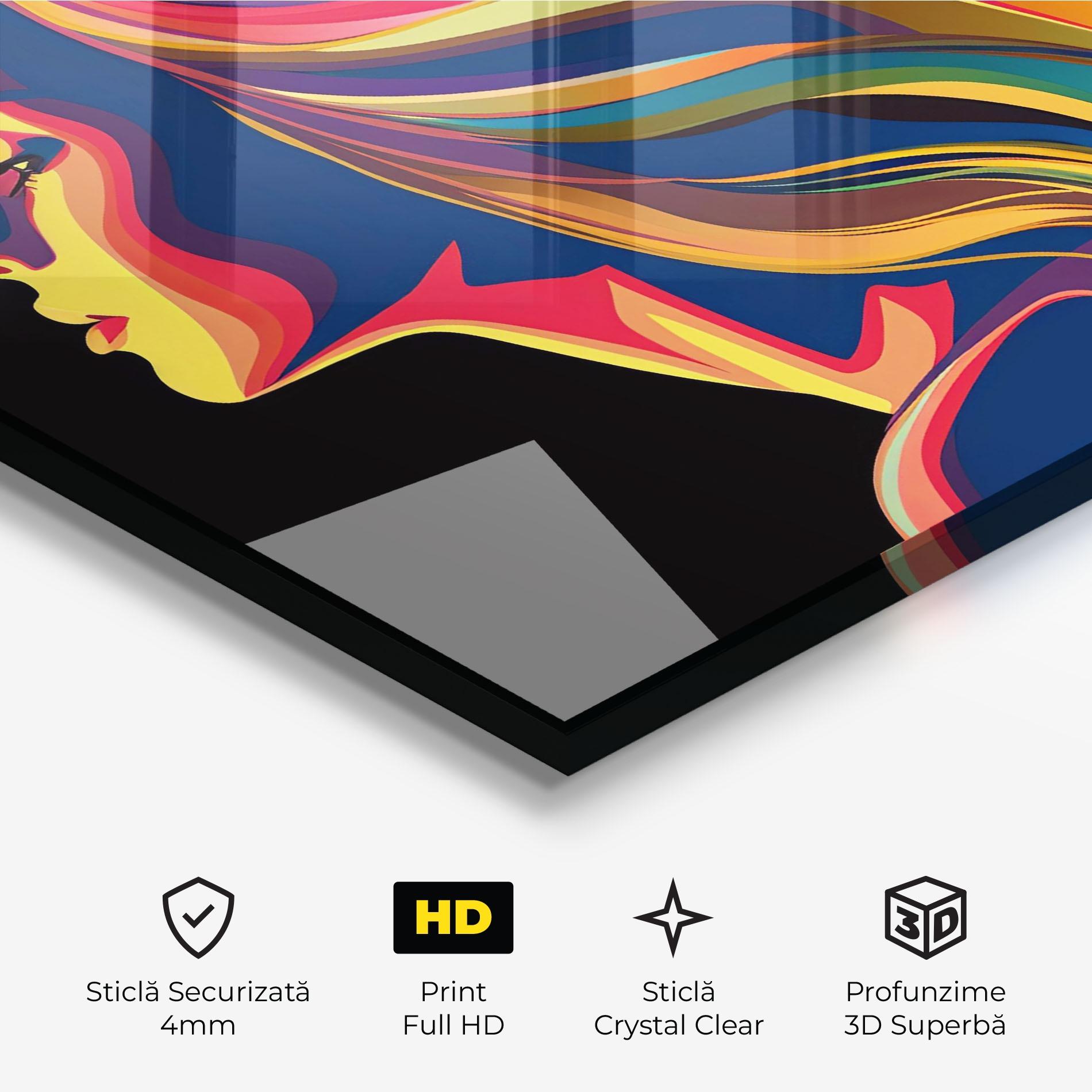 Tablou Sticla Pop Colored Girl mockup 3