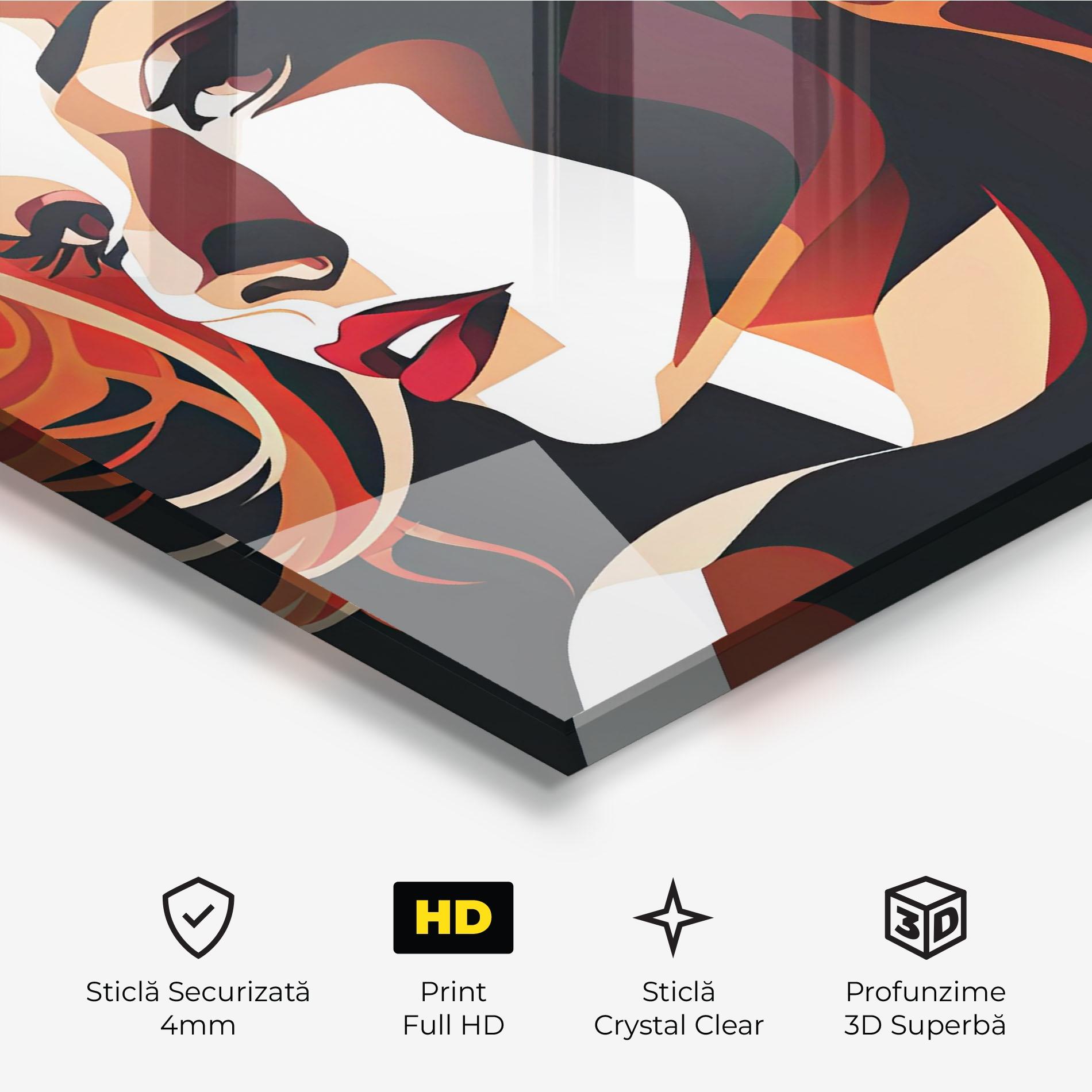 Tablou Sticla Pop Lady Art mockup 3