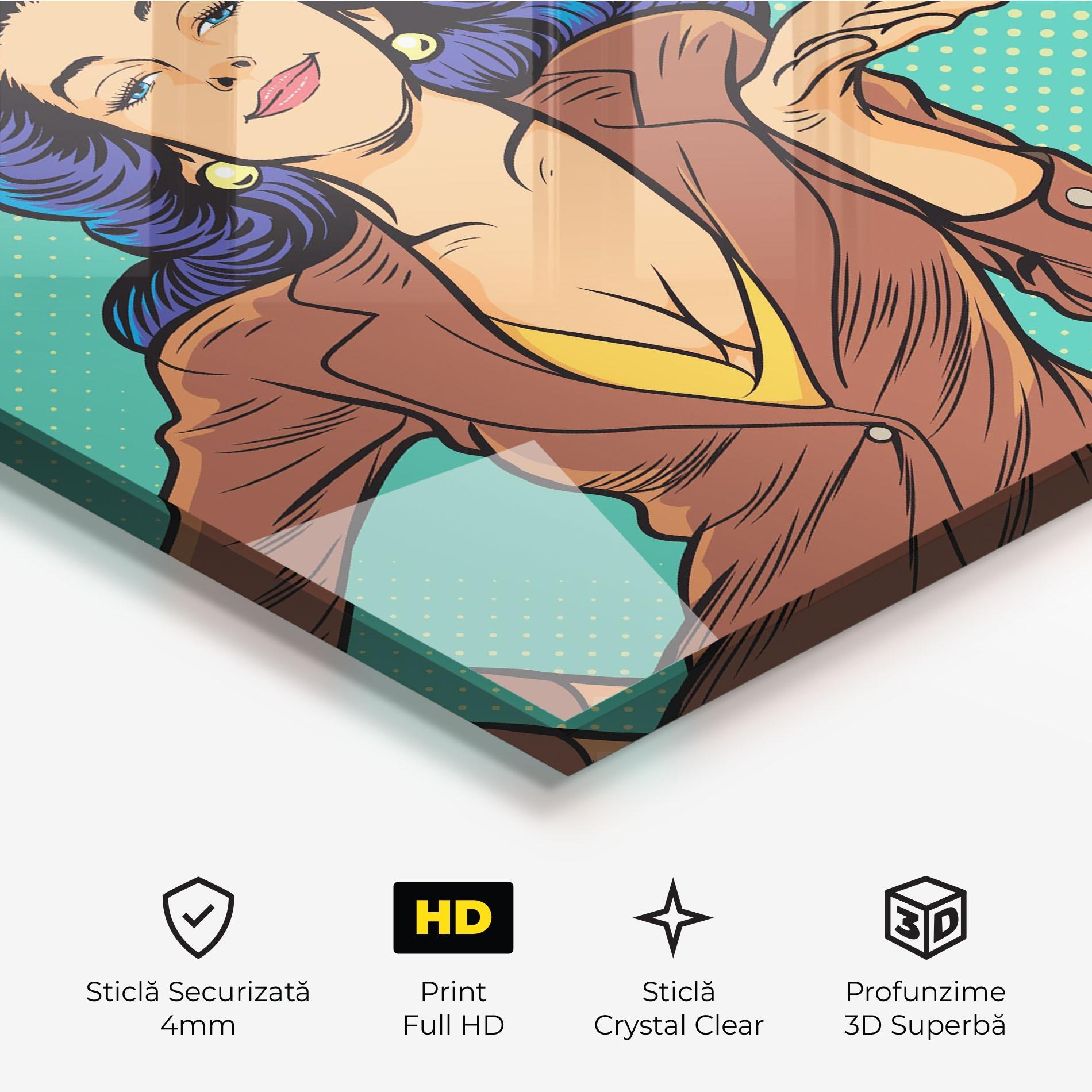 Tablou Sticla Pop Woman mockup 3