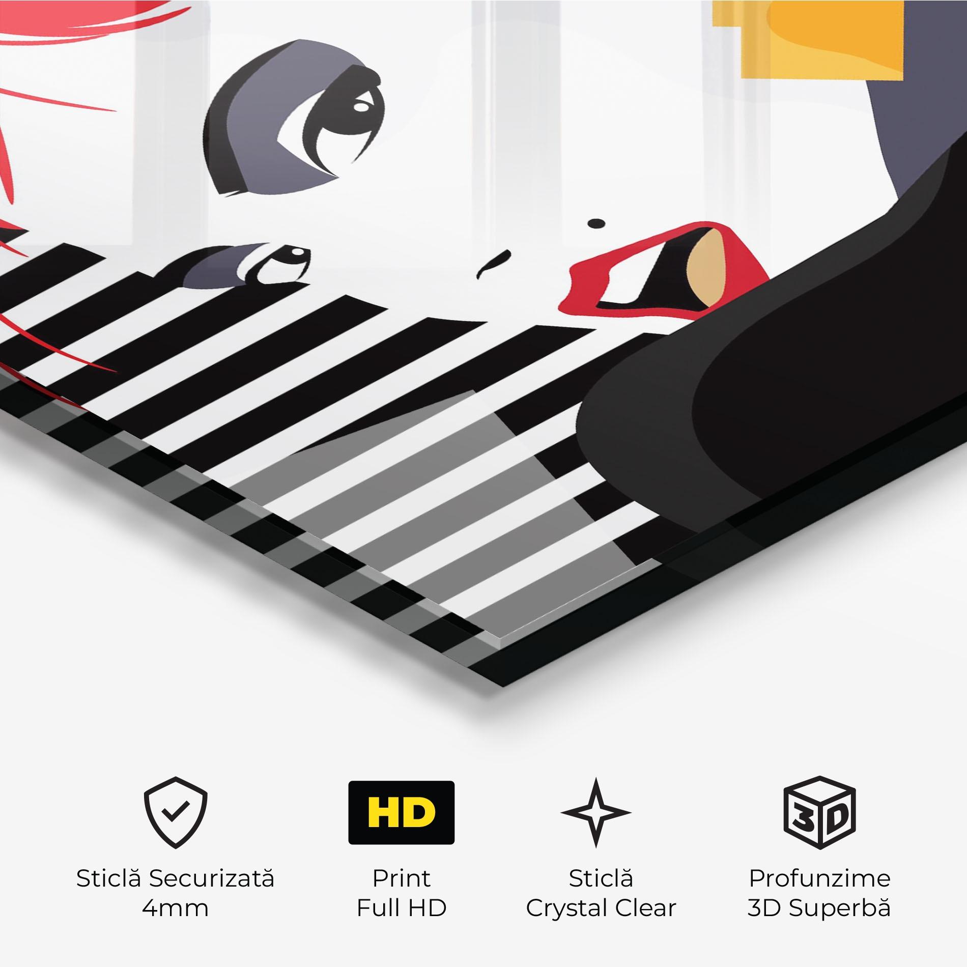 Tablou Sticla Red Pop Hair mockup 3