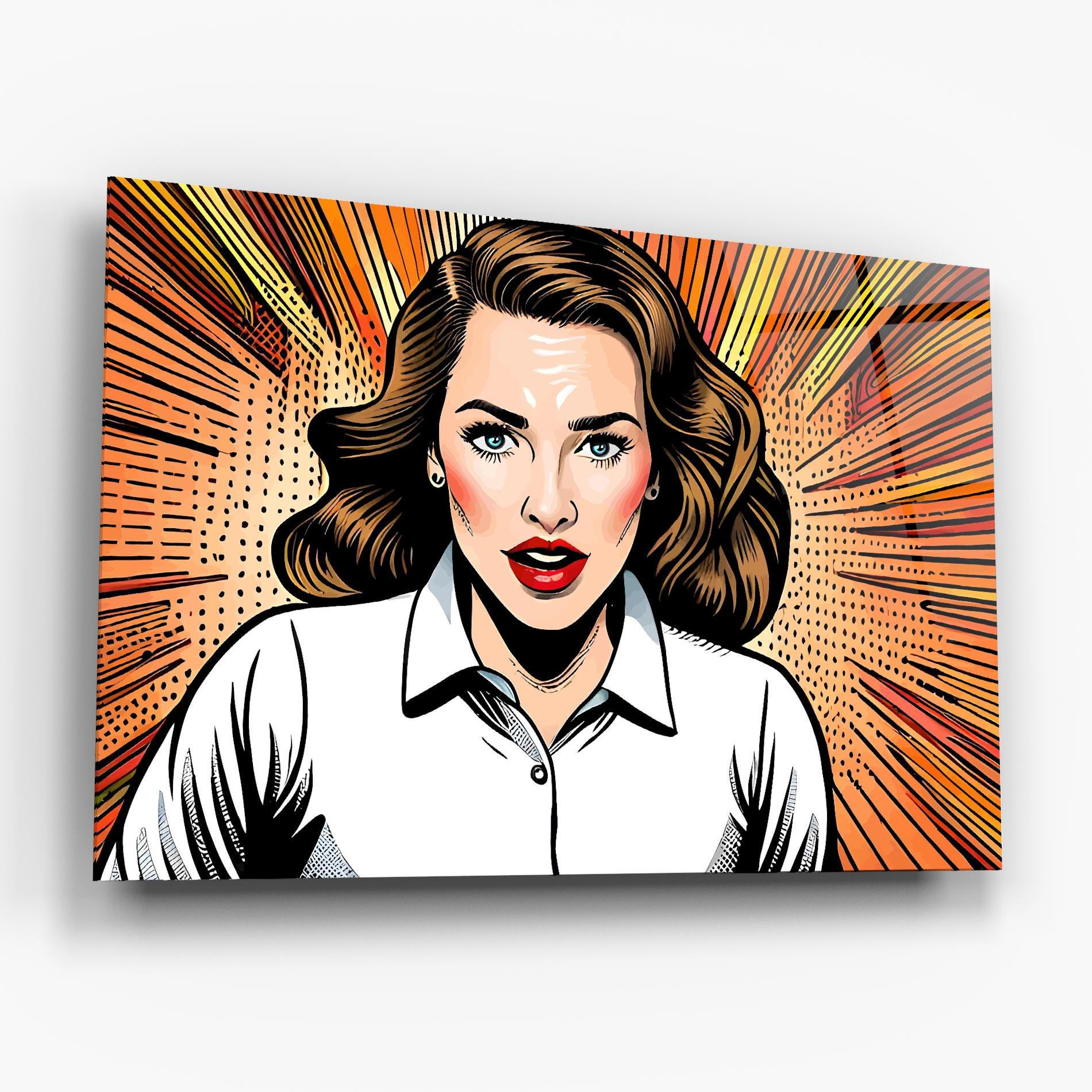 Tablou Sticla Blue Eye Pop Art mockup 6