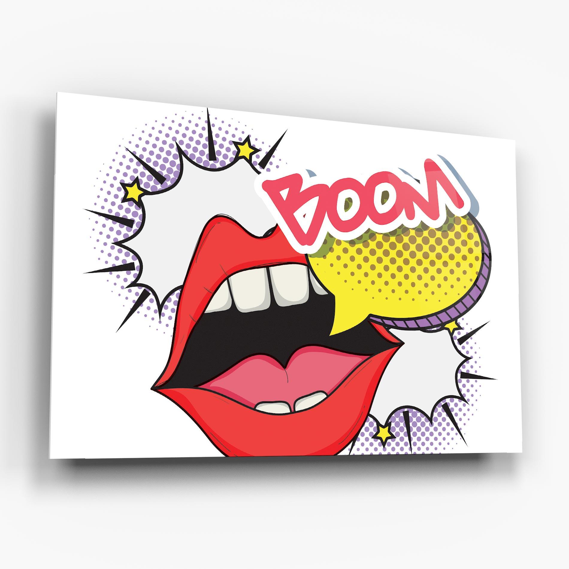 Tablou Sticla Boom Pop Art mockup 6