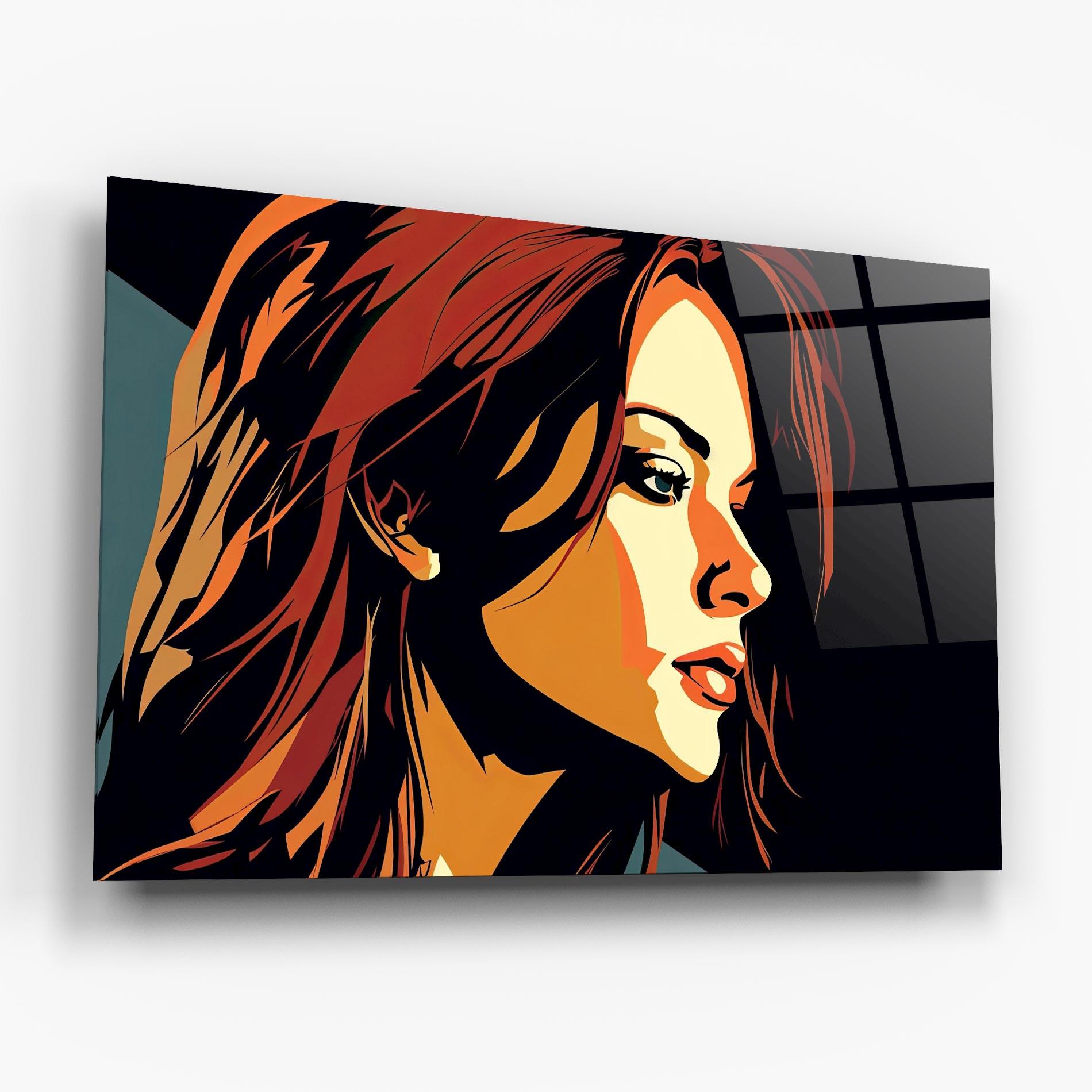 Tablou Sticla Brown Pop Hair mockup 6