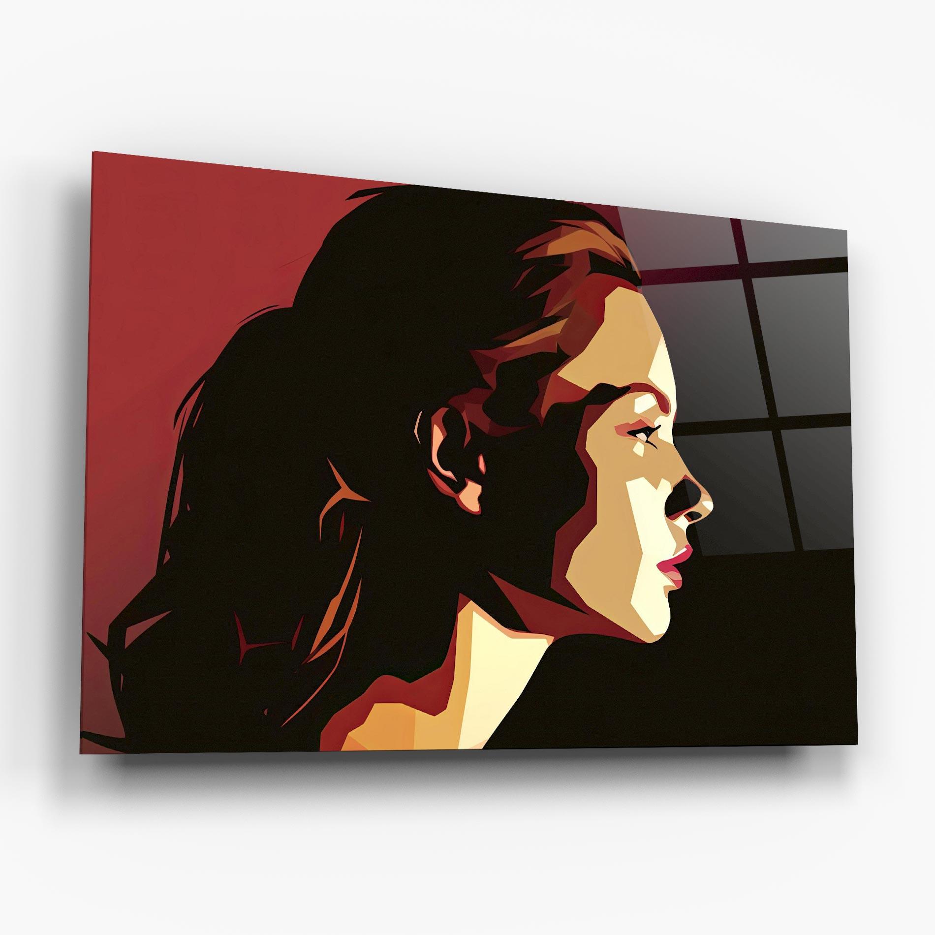 Tablou Sticla Cream Red Pop Art mockup 6