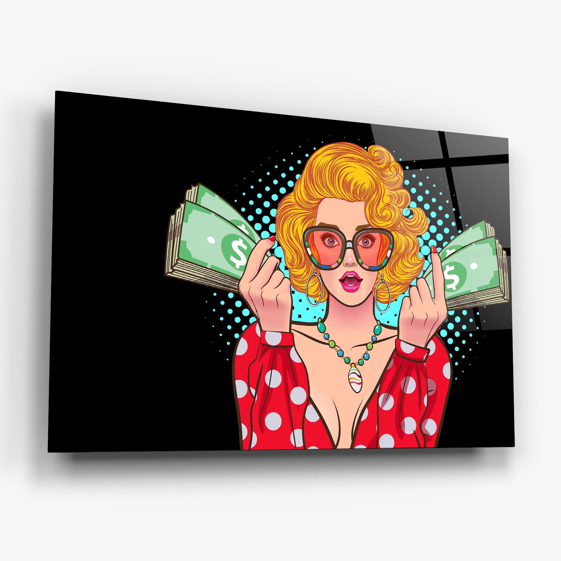 Tablou Sticla Glasses Look Money mockup 6