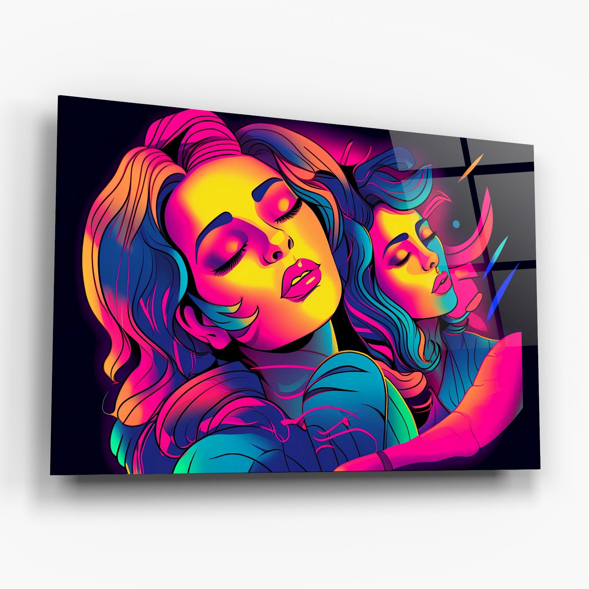Tablou Sticla Glowing Pop Woman mockup 6