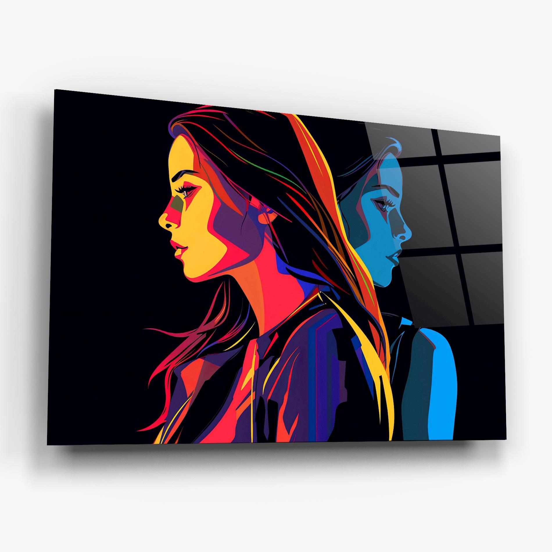 Tablou Sticla Minimalist Pop Female mockup 6